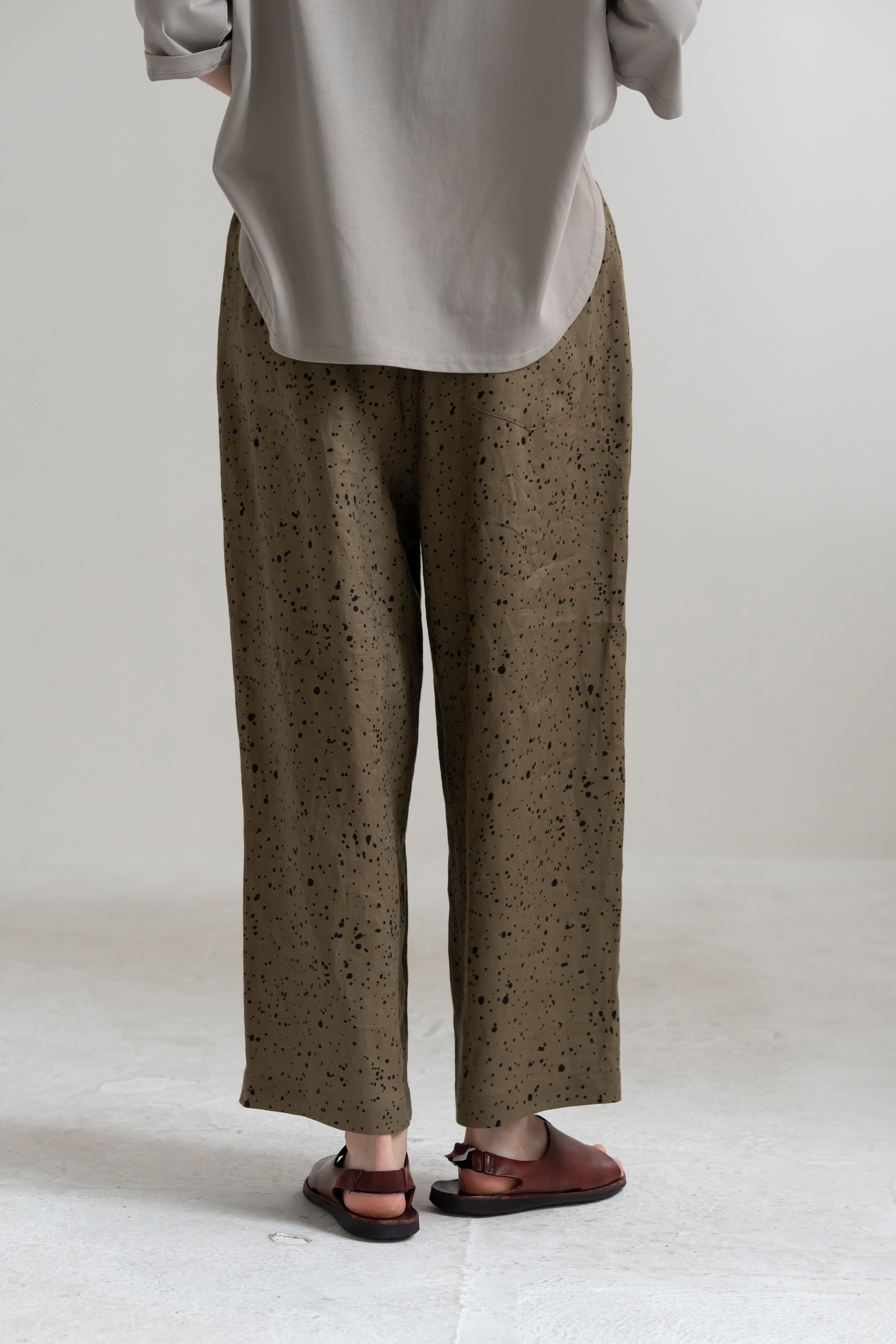 YARRA　リネンドットプリントパンツ　YR-1645-204