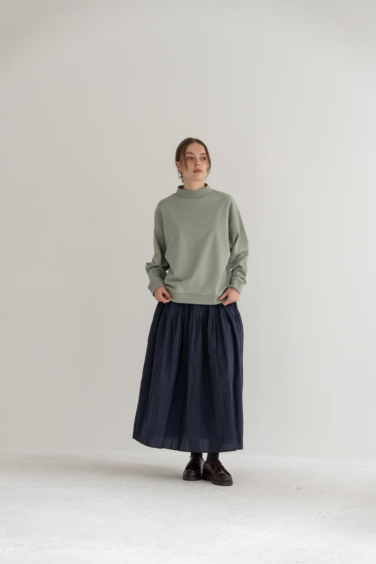YARRA　ミニ裏毛ハイネックワイドプルオーバー　YR-1641-224
