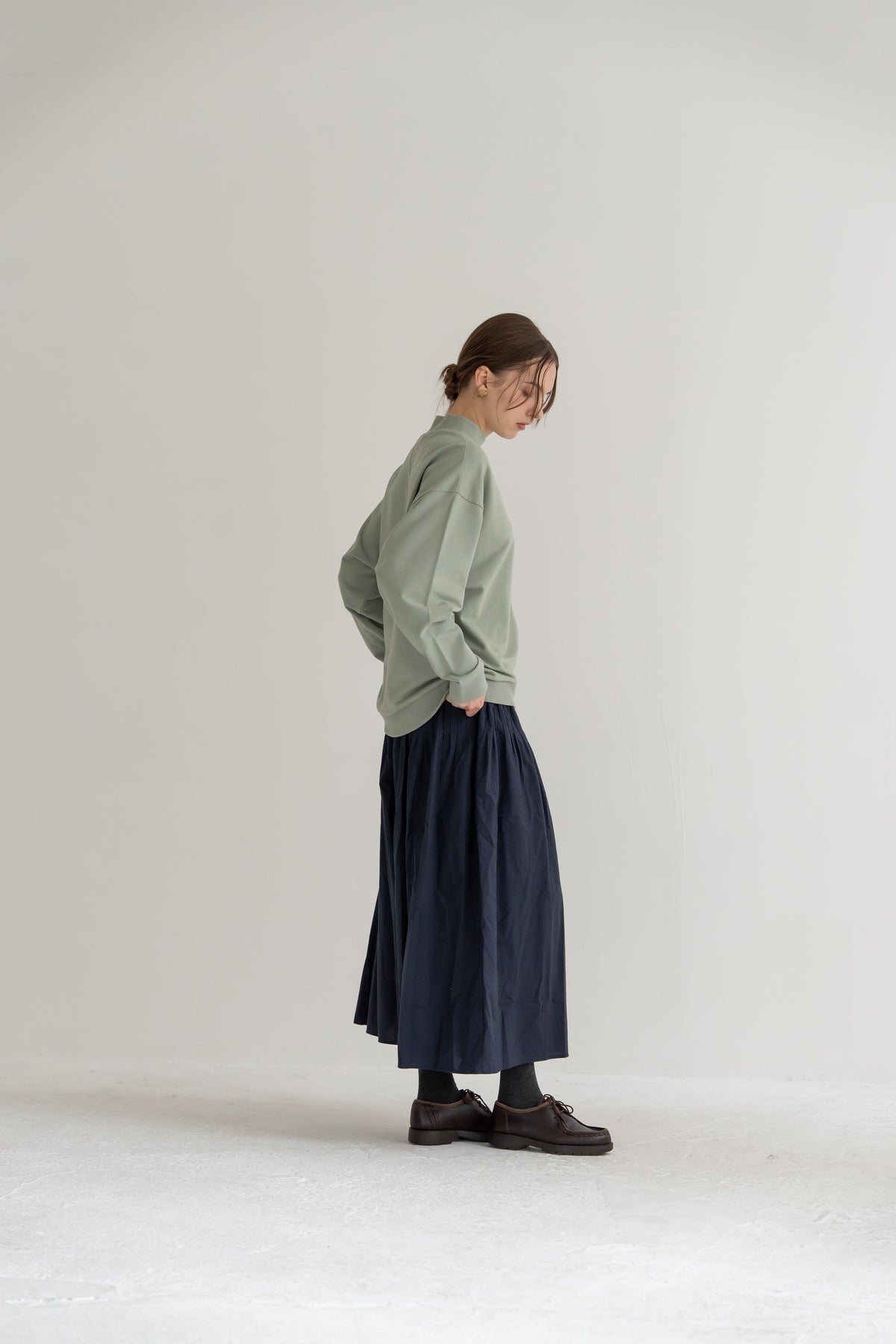YARRA　ミニ裏毛ハイネックワイドプルオーバー　YR-1641-224