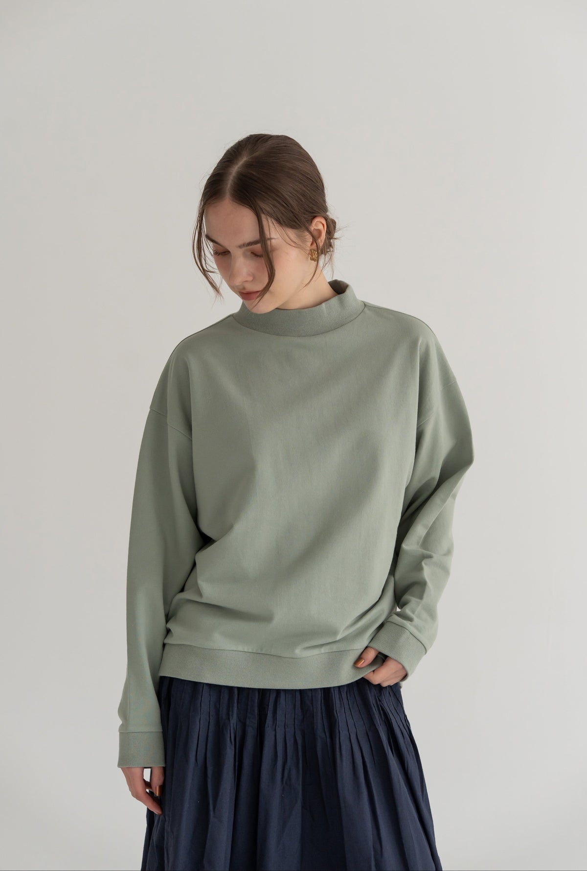 YARRA　ミニ裏毛ハイネックワイドプルオーバー　YR-1641-224