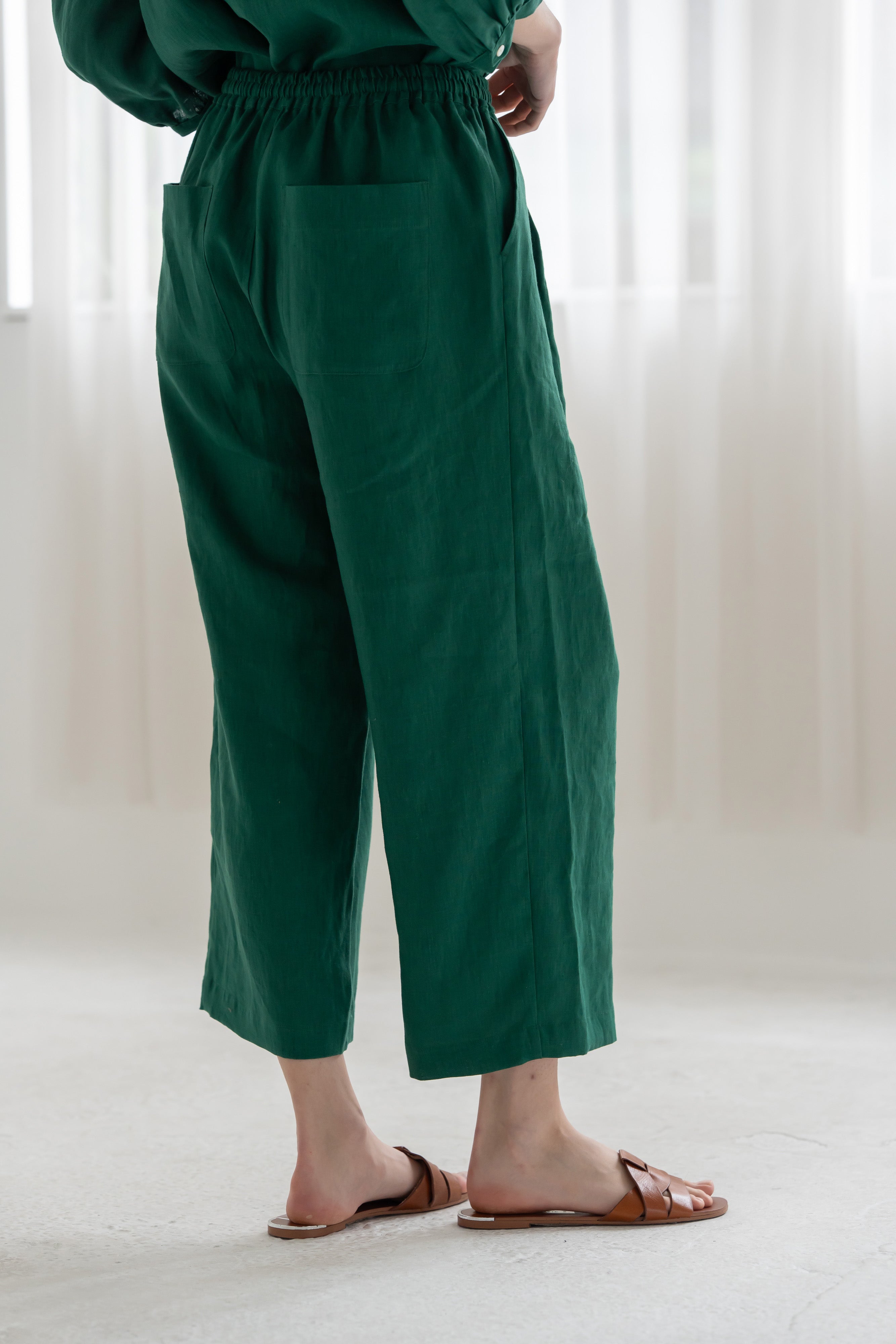 YARRA　リネン8分丈パンツ　YR-1633-315