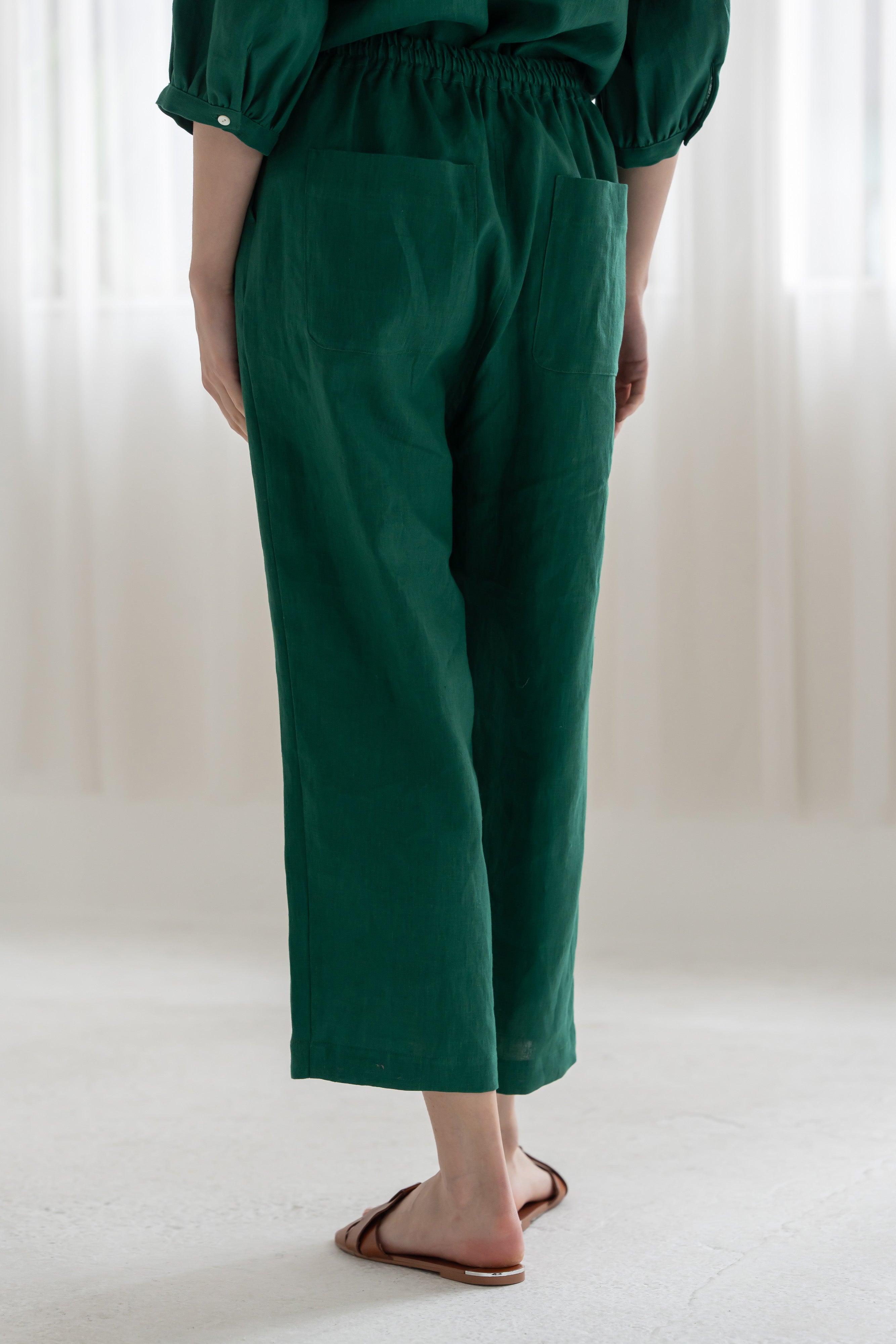 YARRA　リネン8分丈パンツ　YR-1633-315