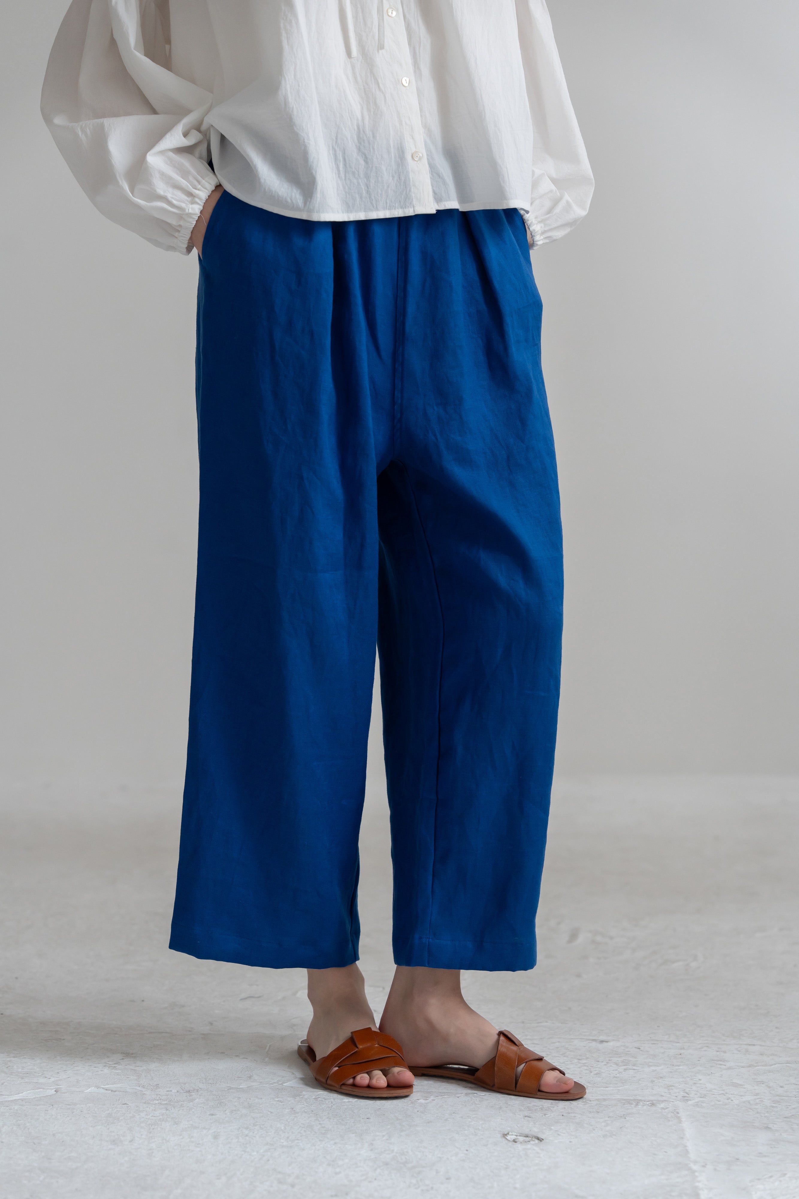 YARRA リネン8分丈パンツ YR-1633-315