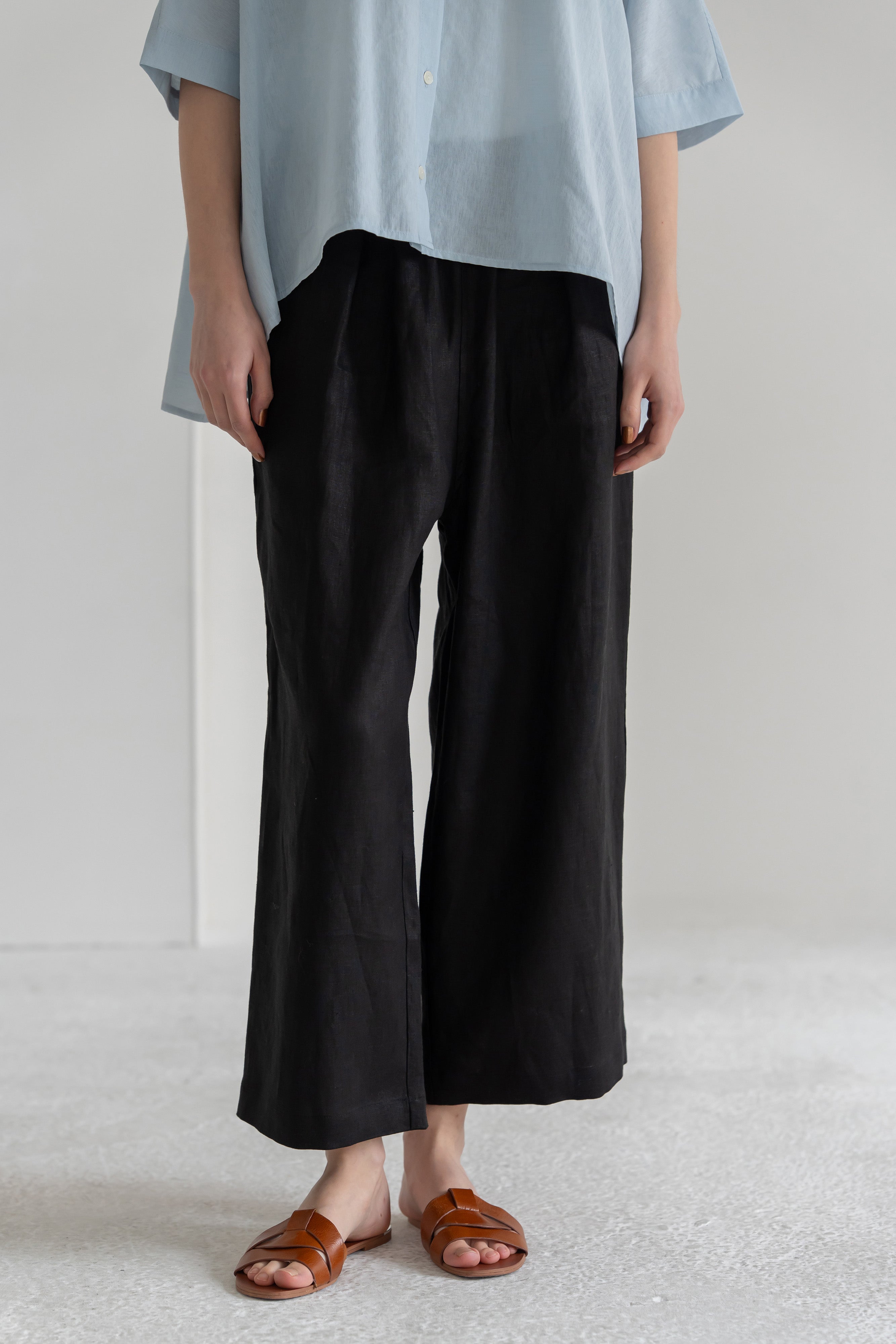 YARRA リネン8分丈パンツ YR-1633-315