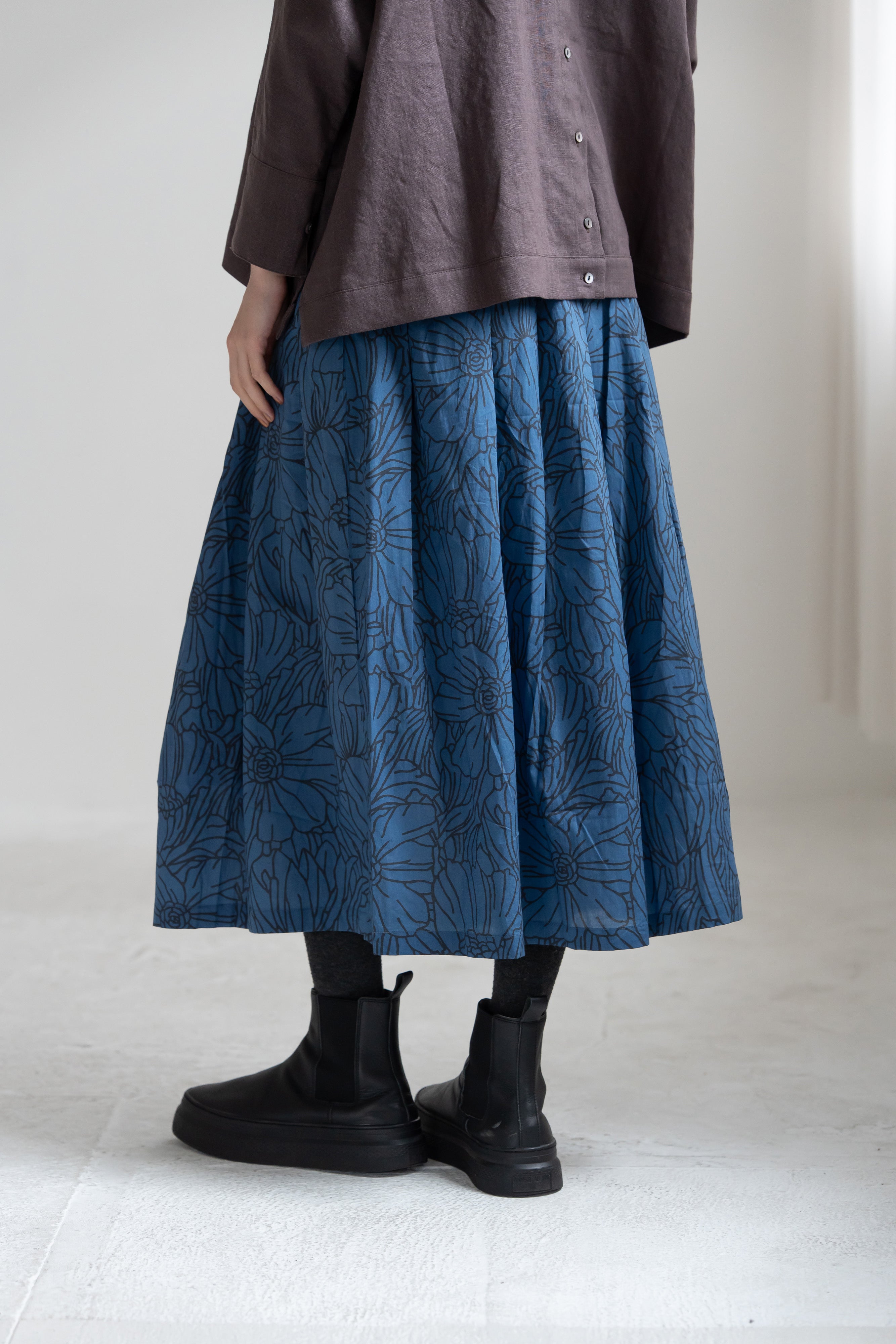 YARRA　INDIAプリントタックスカート　YR-1646-215