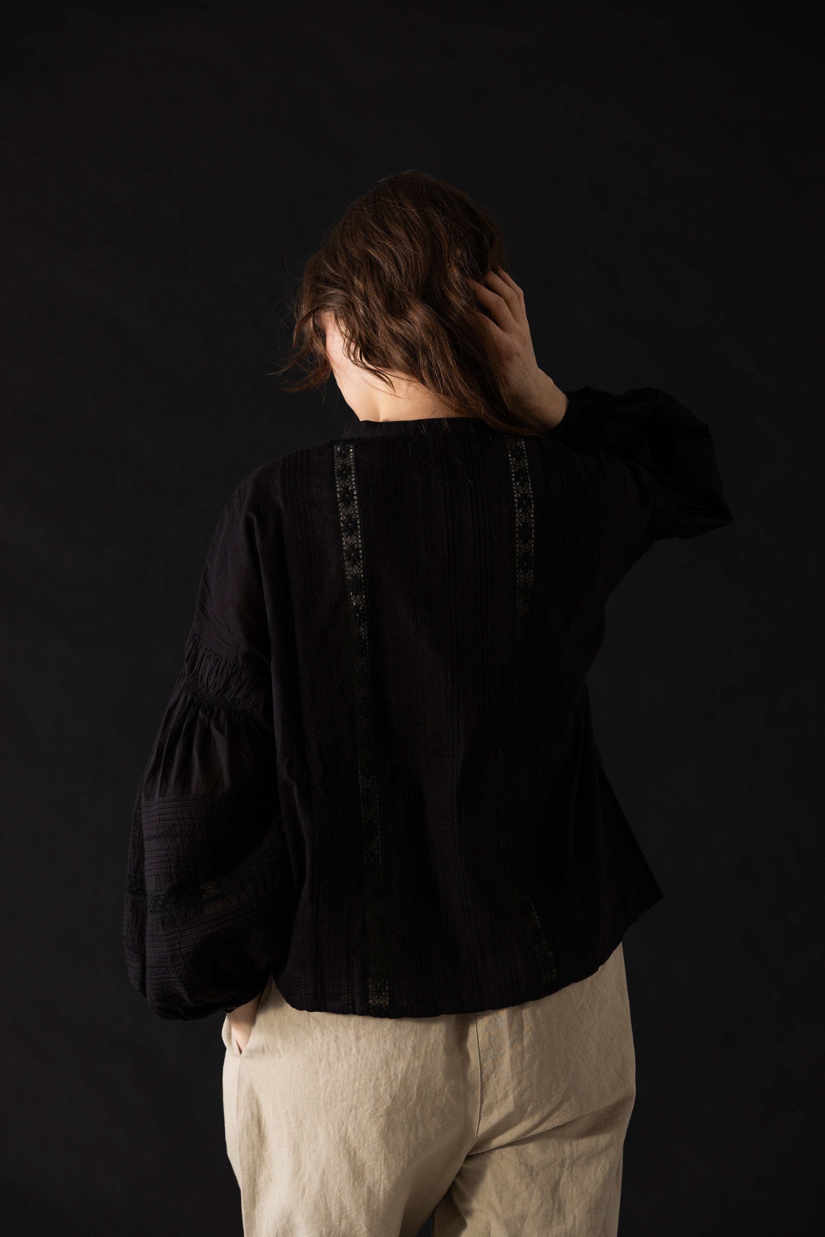 YARRA　INDIAピンタックレースブラウス　YR-1643-209