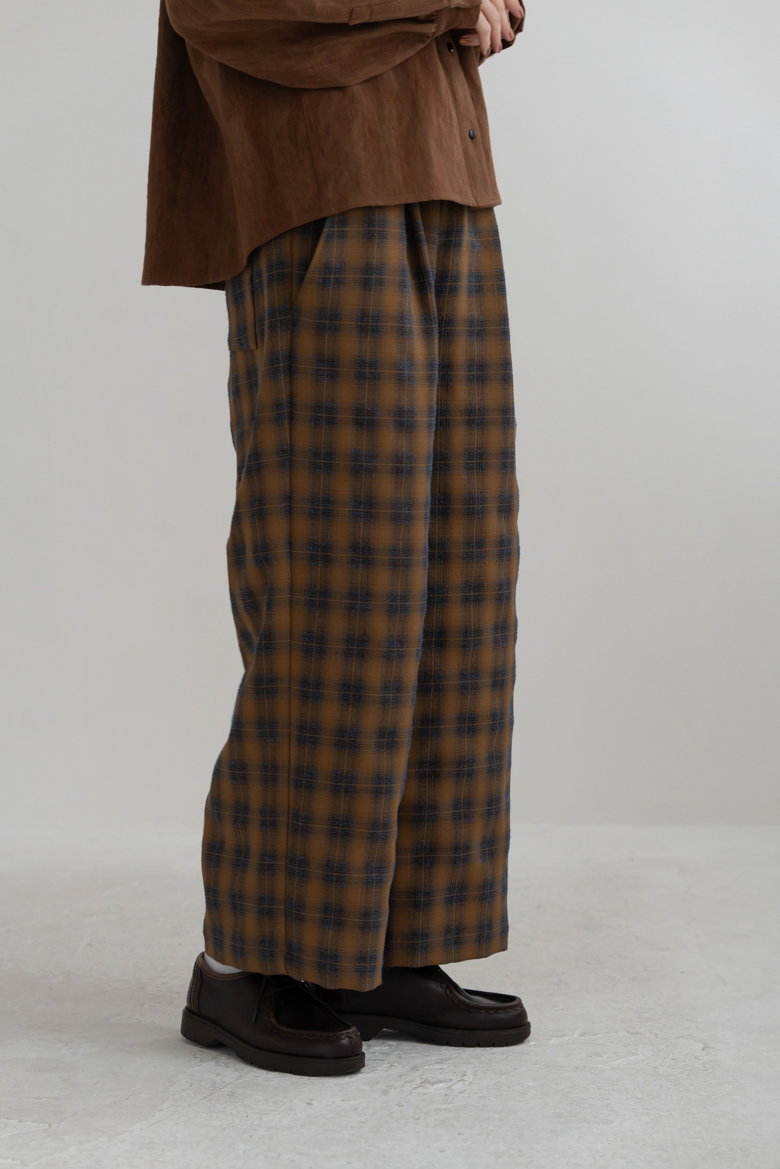 YARRA　オンブレチェックワイドパンツ　YR-1645-218