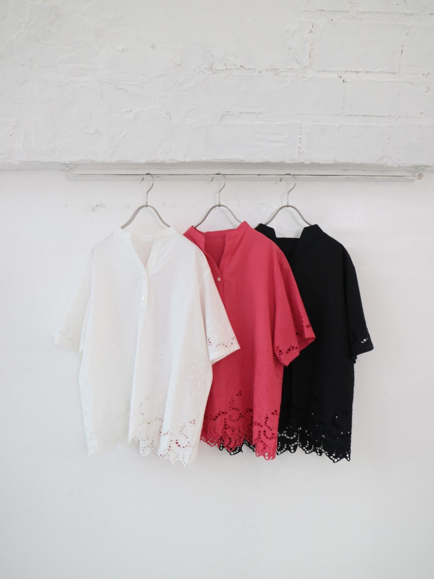 YARRA INDIAスカラップ刺繍ブラウス YR-1623-266