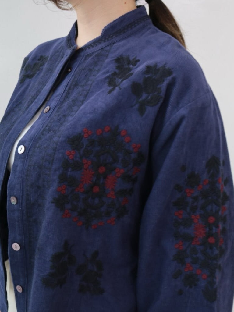 YARRA　INDIA刺繍コーデュロイブラウス　YR-1553-268