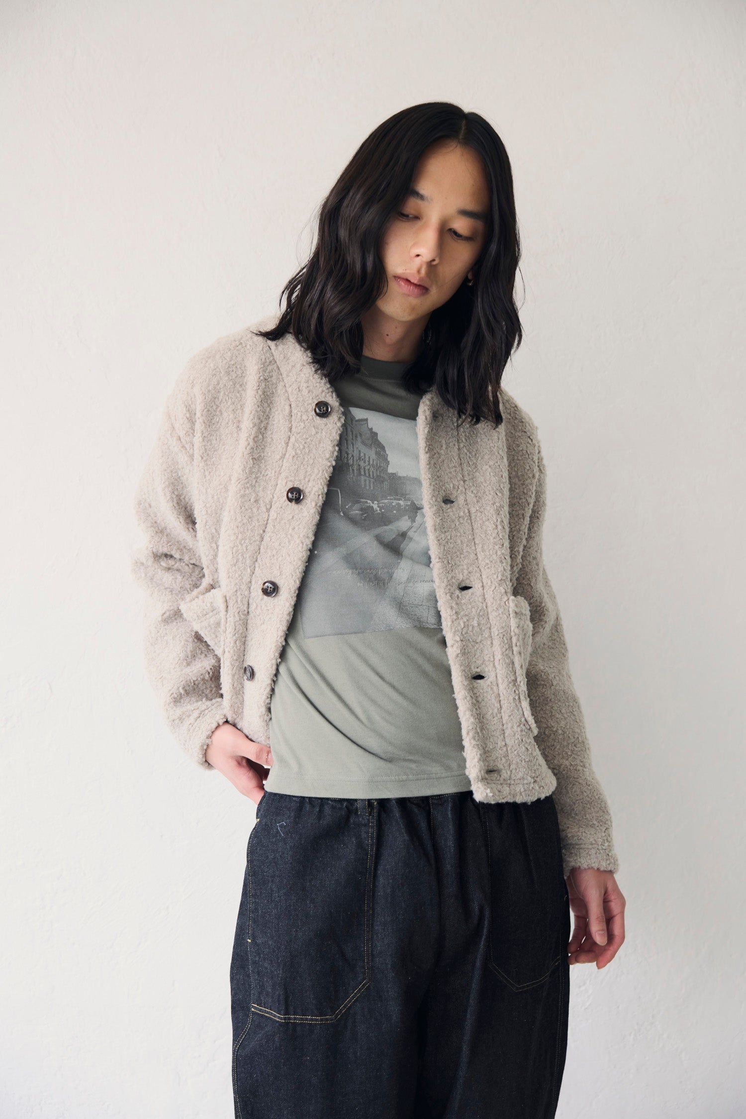 YARRA NEU　eveningフォトプリントロングTシャツ　NU-5641-402
