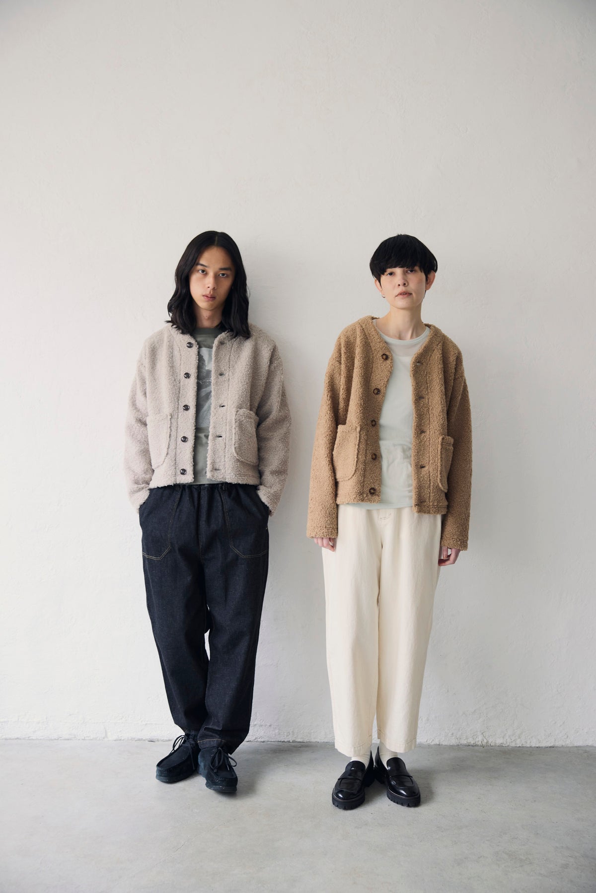 YARRA NEU　ウール混Vネックカットジャケット　NU-5641-406