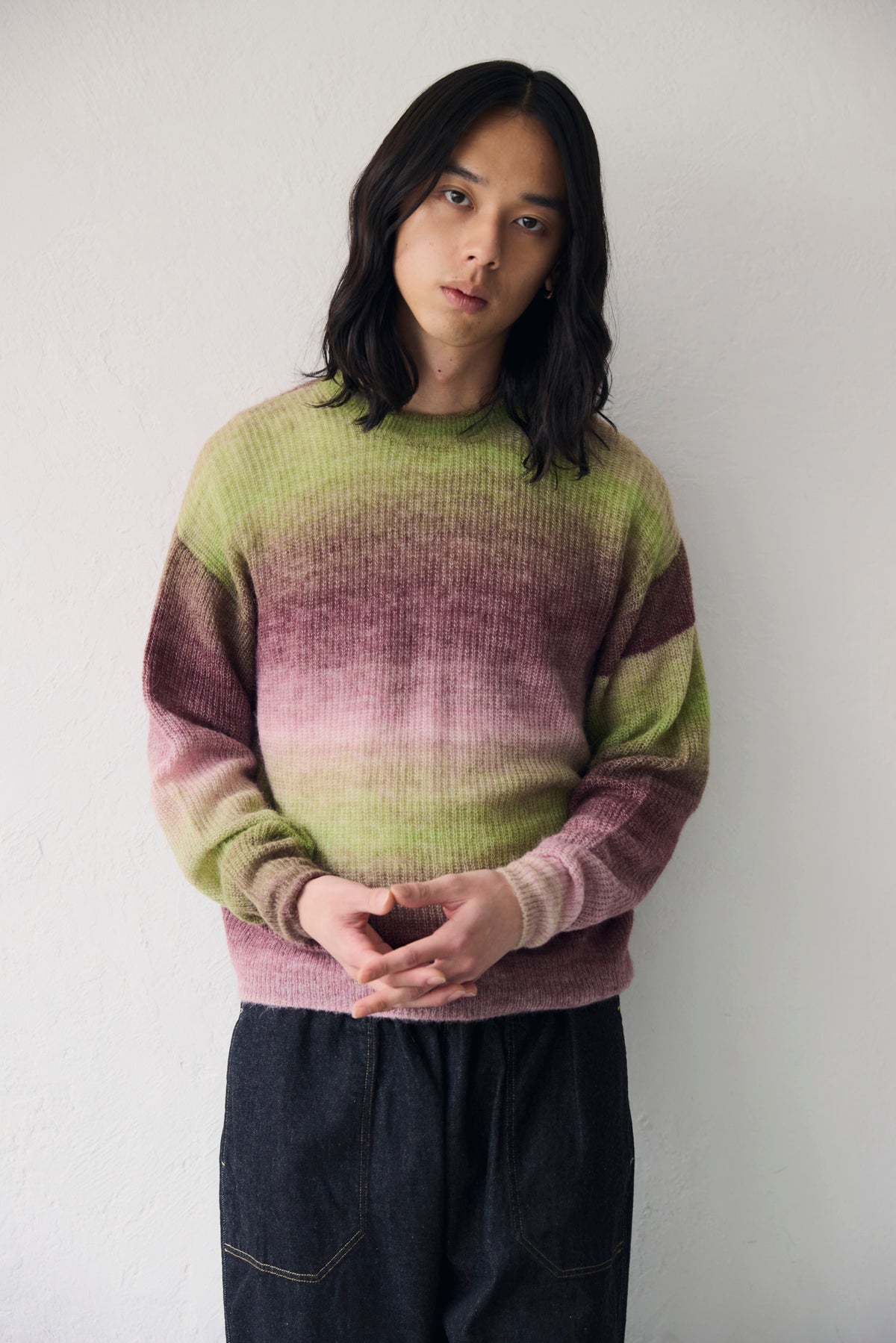 YARRA NEU　アルパカ混MIXグラデーションニットプルオーバー　NU-5642-411