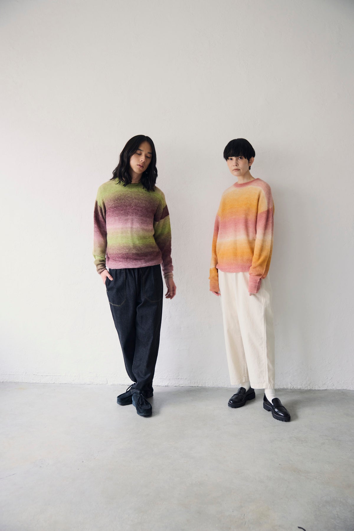 YARRA NEU　アルパカ混MIXグラデーションニットプルオーバー　NU-5642-411