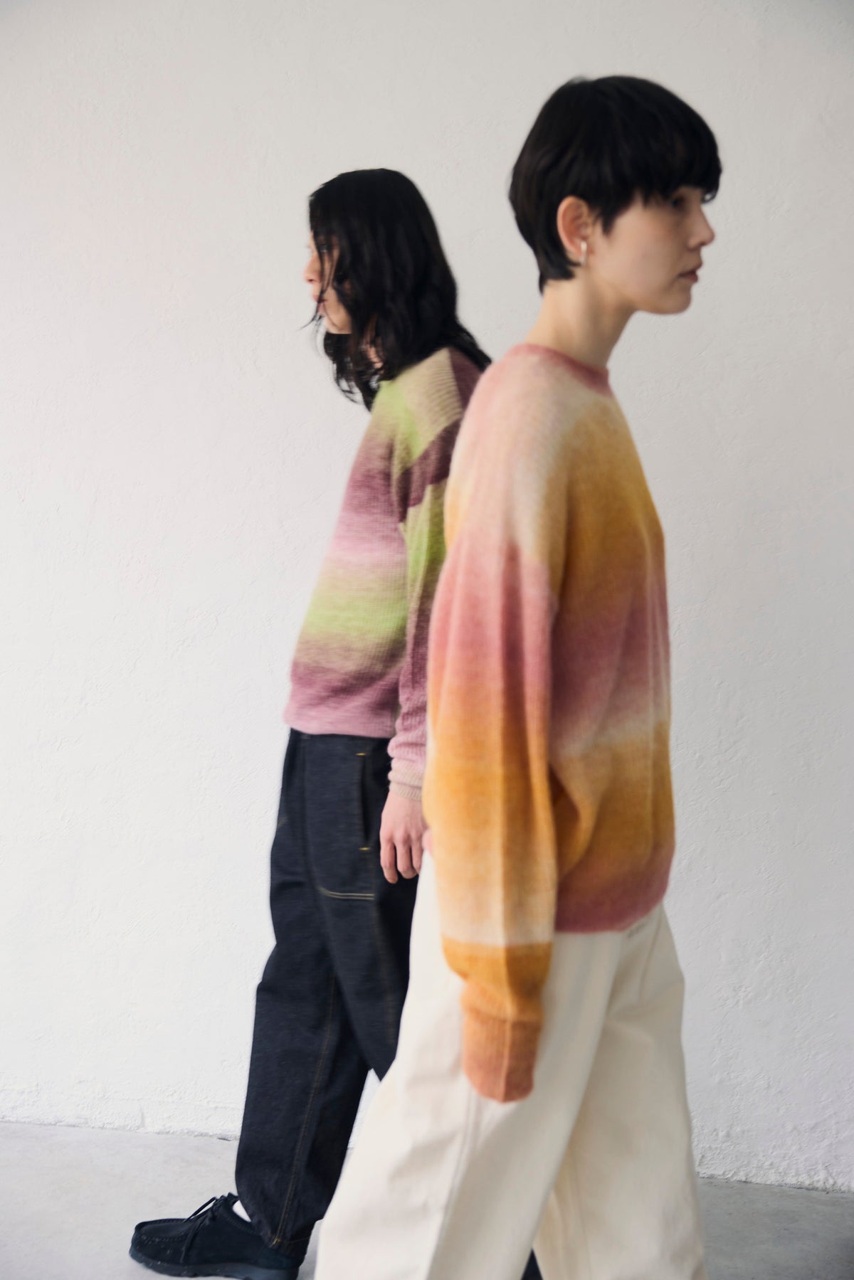 YARRA NEU　アルパカ混MIXグラデーションニットプルオーバー　NU-5642-411