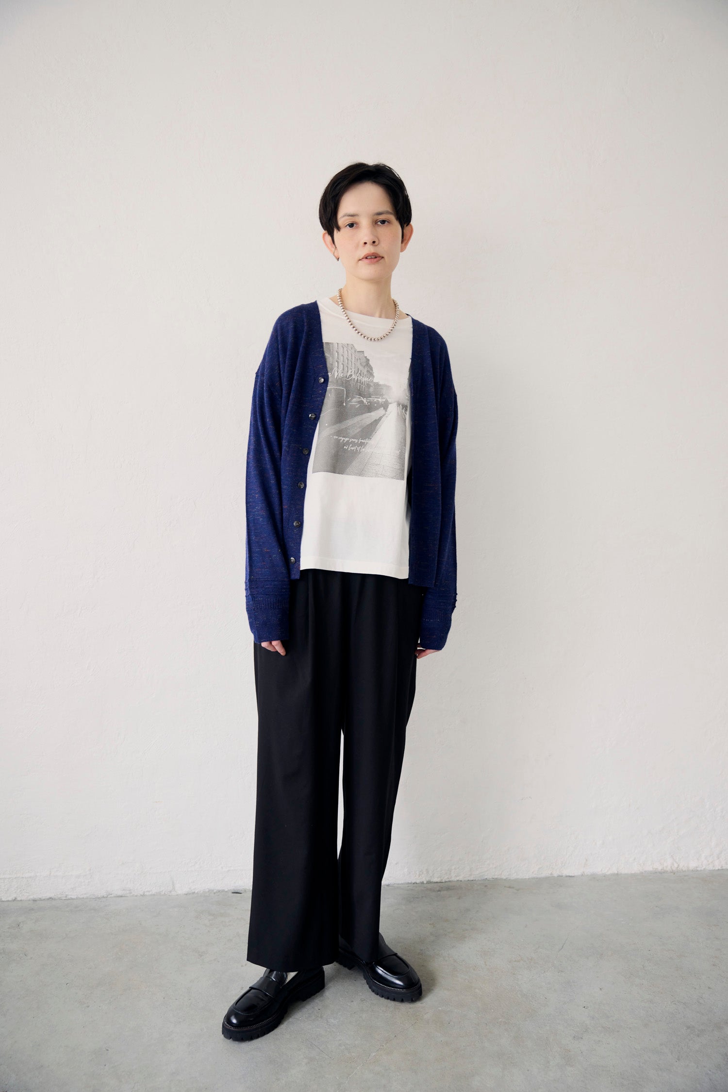 YARRA NEU　eveningフォトプリントロングTシャツ　NU-5641-402
