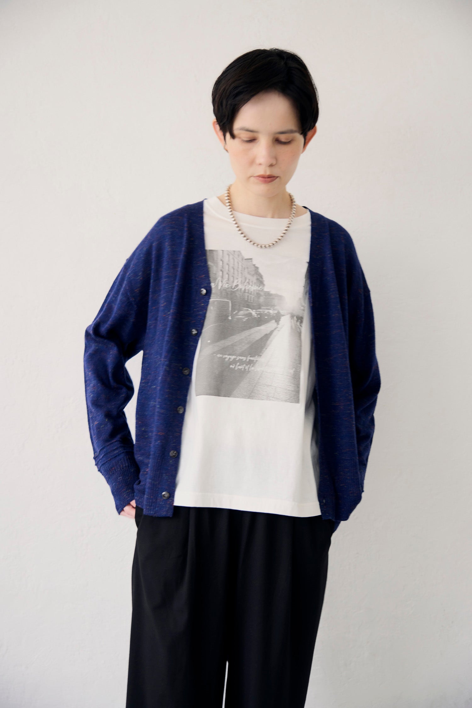 YARRA NEU　eveningフォトプリントロングTシャツ　NU-5641-402