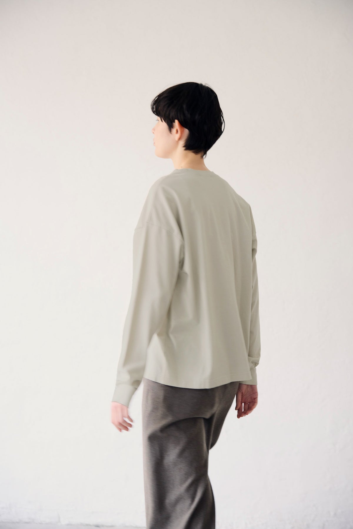 YARRA NEU　シアバター加工コットンロングスリーブTシャツ　NU-5651-427