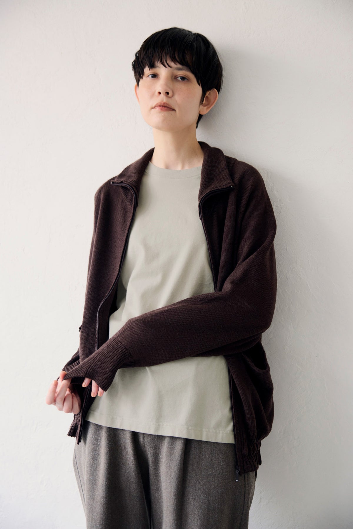 YARRA NEU　シアバター加工コットンロングスリーブTシャツ　NU-5651-427