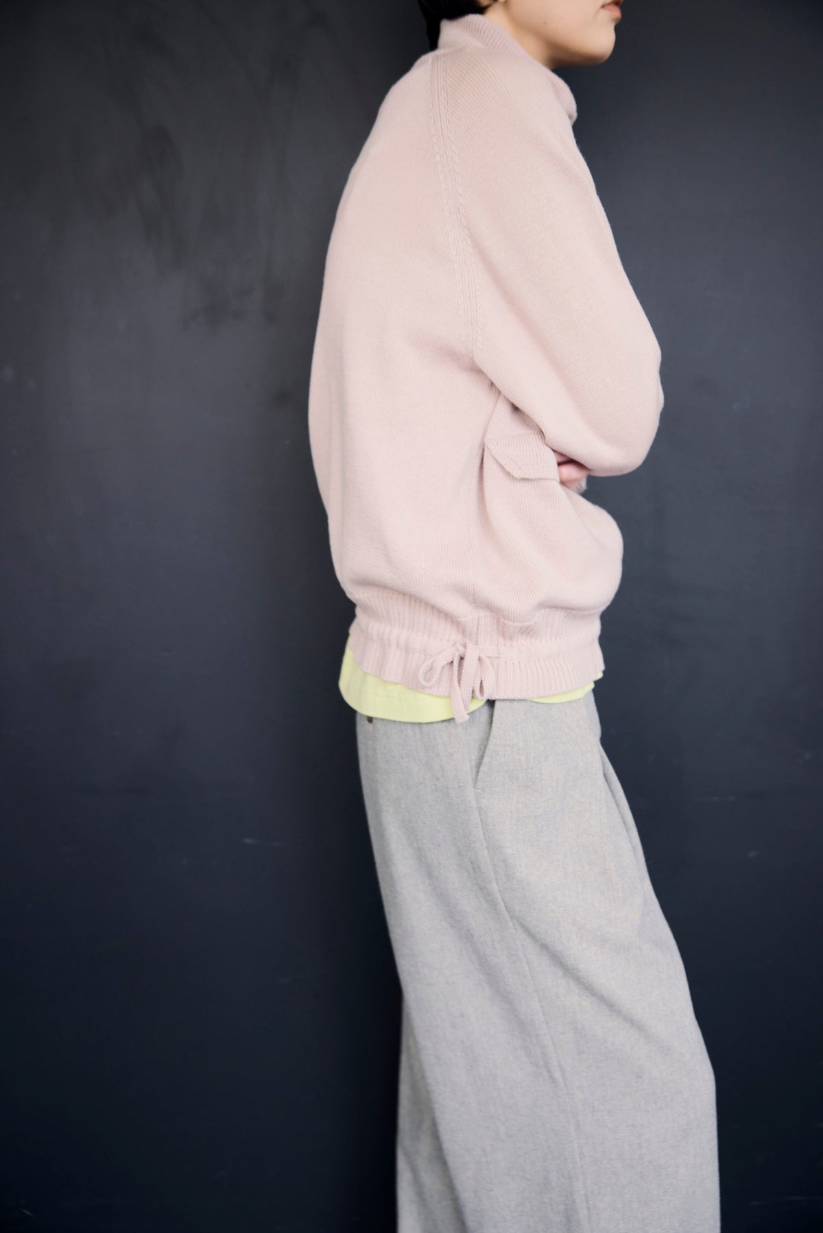 YARRA NEU　メリノウールジップアップニットブルゾン　NU-5652-434