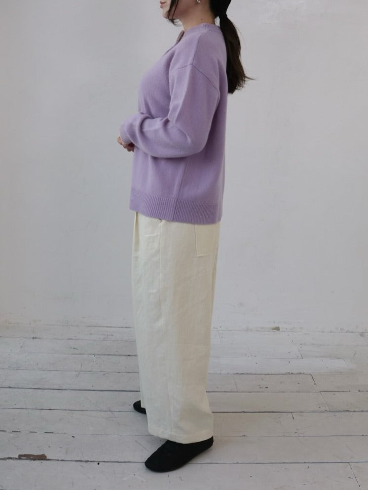 YARRA　ラムウール配色ニットカーディガン　YR-1552-273