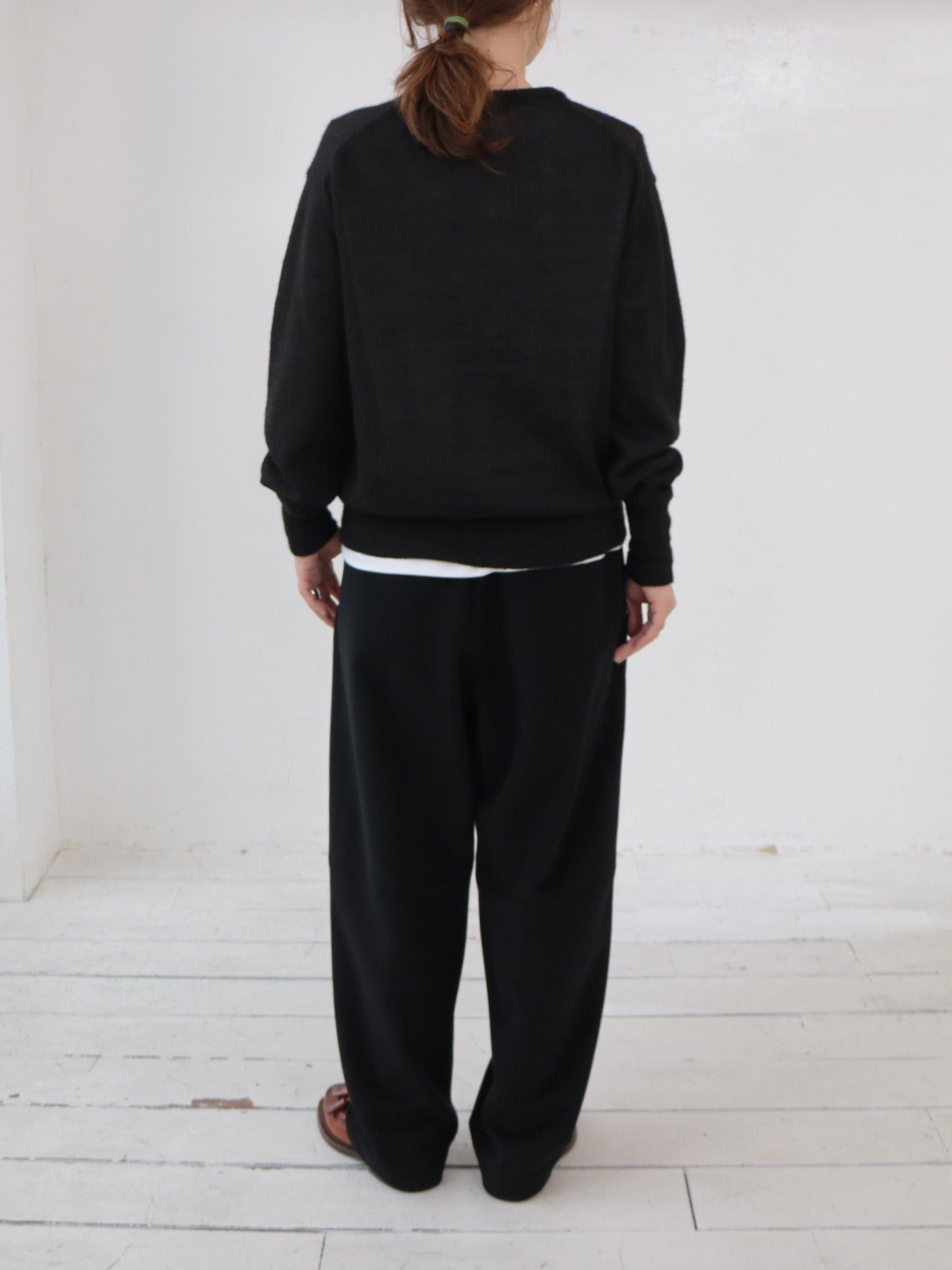 YARRA NEU　ブラックアルパカニットカーディガン　NU-5552-430