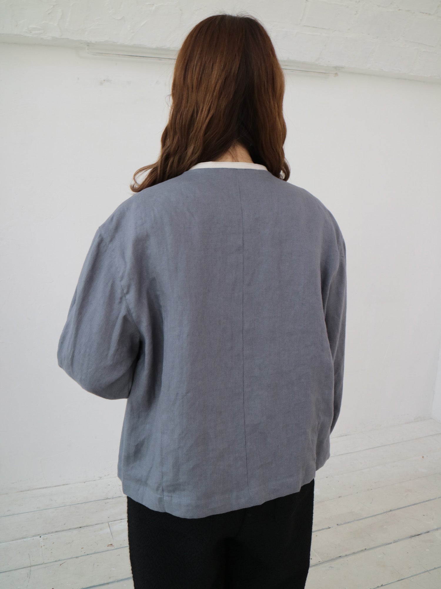 YARRA　リネン100ノーカラージャケット　YR-1547-215