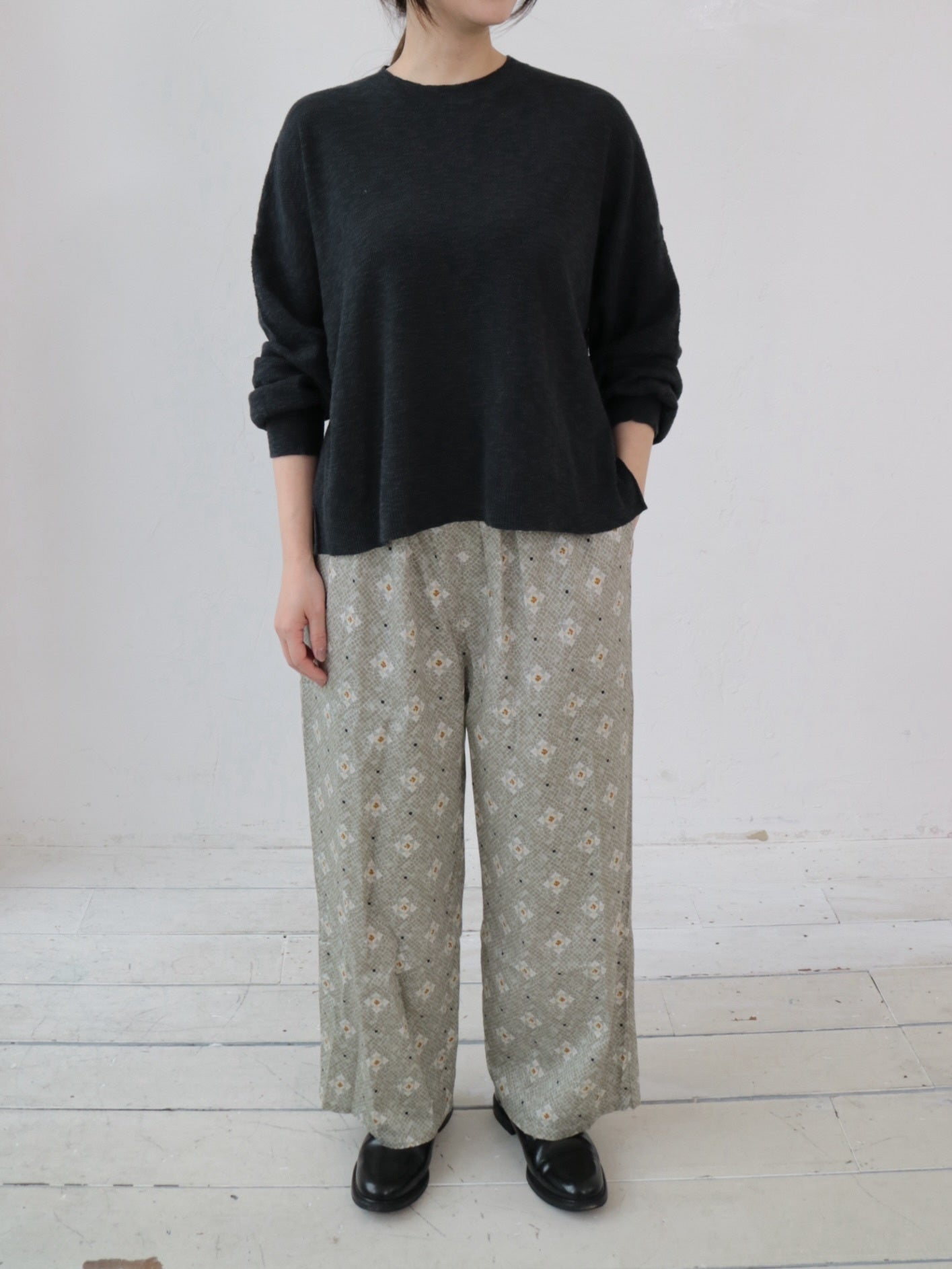 YARRA　INDIAプリントストレートパンツ　YR-1545-213