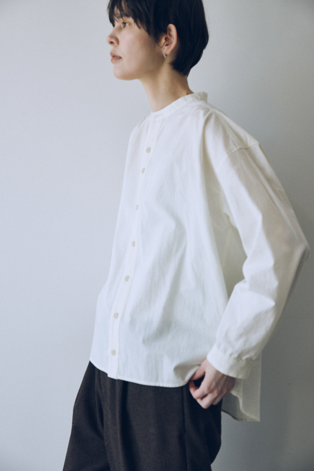 YARRA NEU　綿ウールスキッパーネックシャツ　NU-5553-422