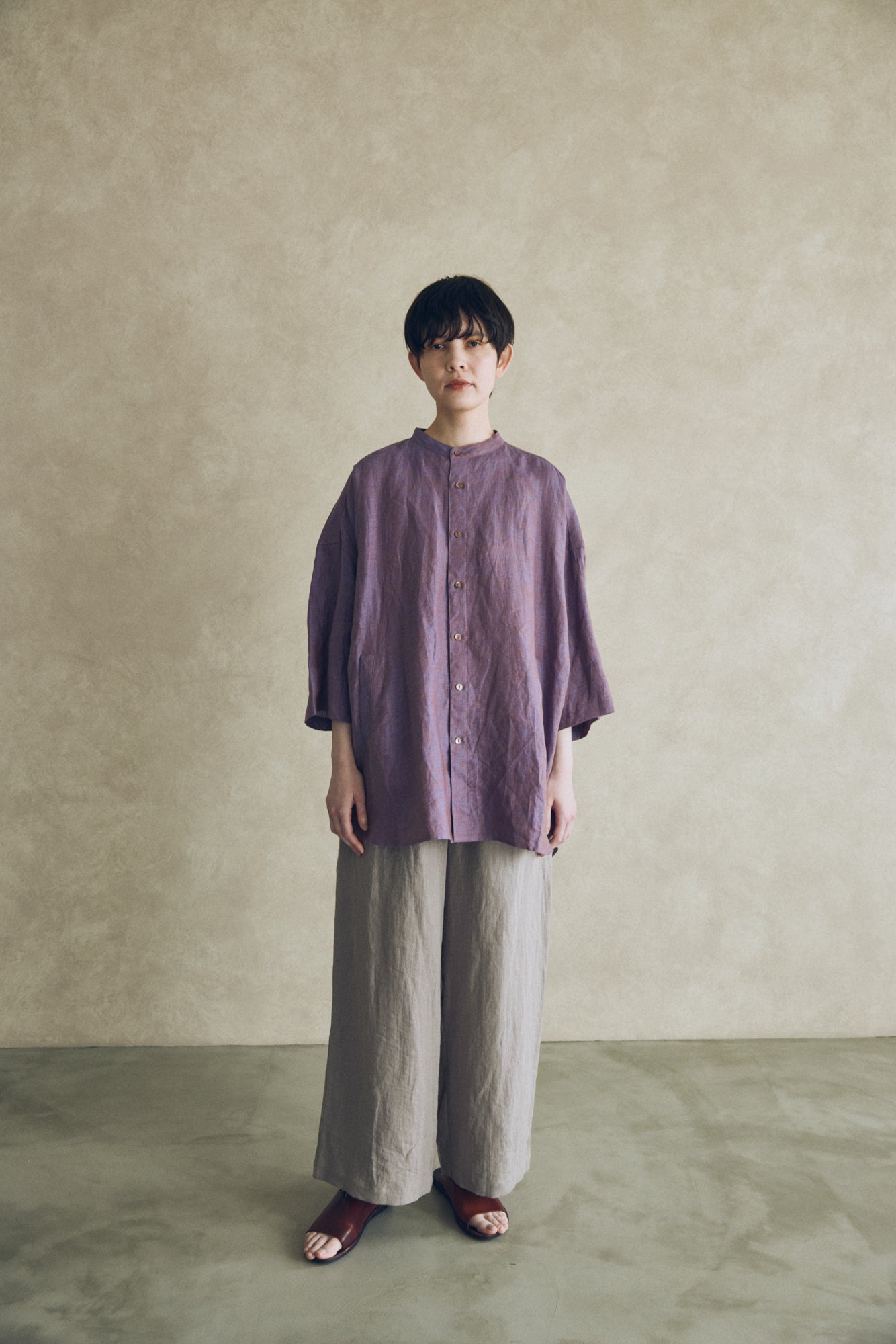 YARRA NEU BIGMIXリネンチュニックシャツ NU-5533-448