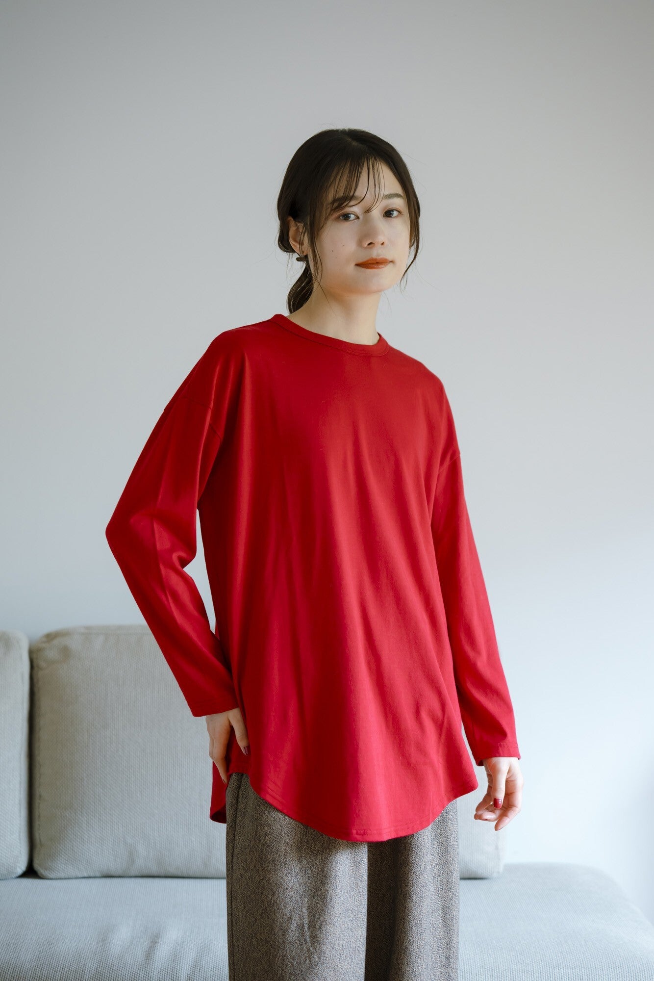 YARRA　ナチュラルソフト天竺ロングカットソー　YR-1551-284