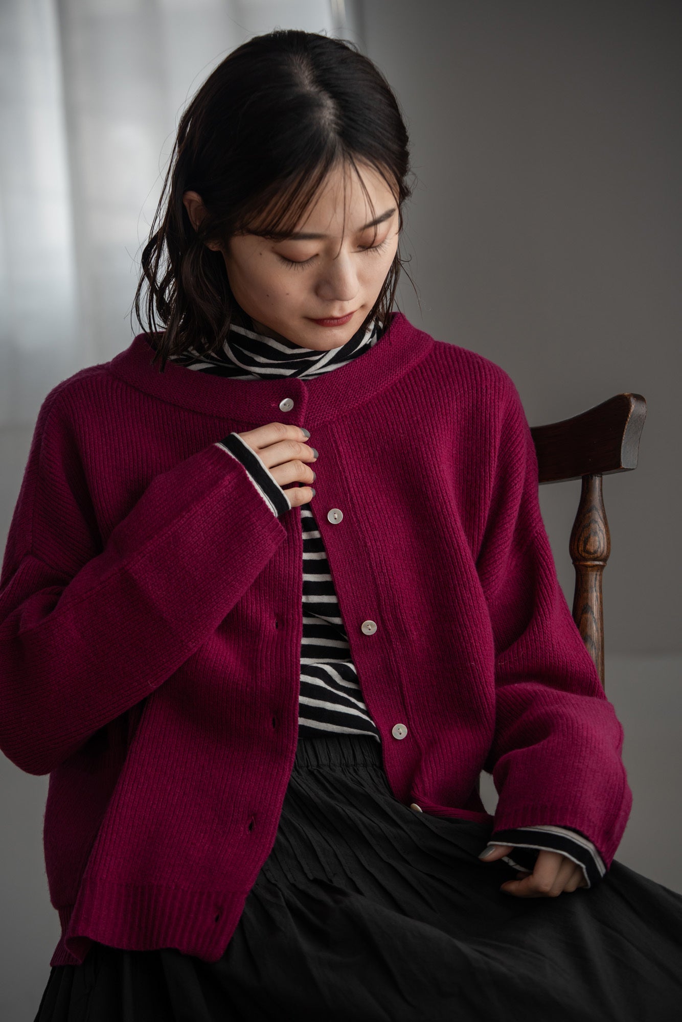 YARRA　イタリーメリノ2WAYカーディガン　YR-1542-231