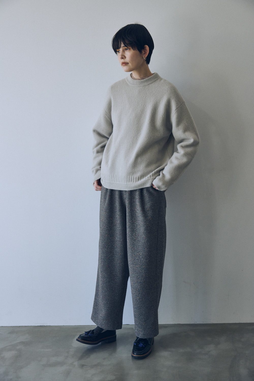 YARRA NEU　カラーネップ起毛パンツ　NU-5555-424