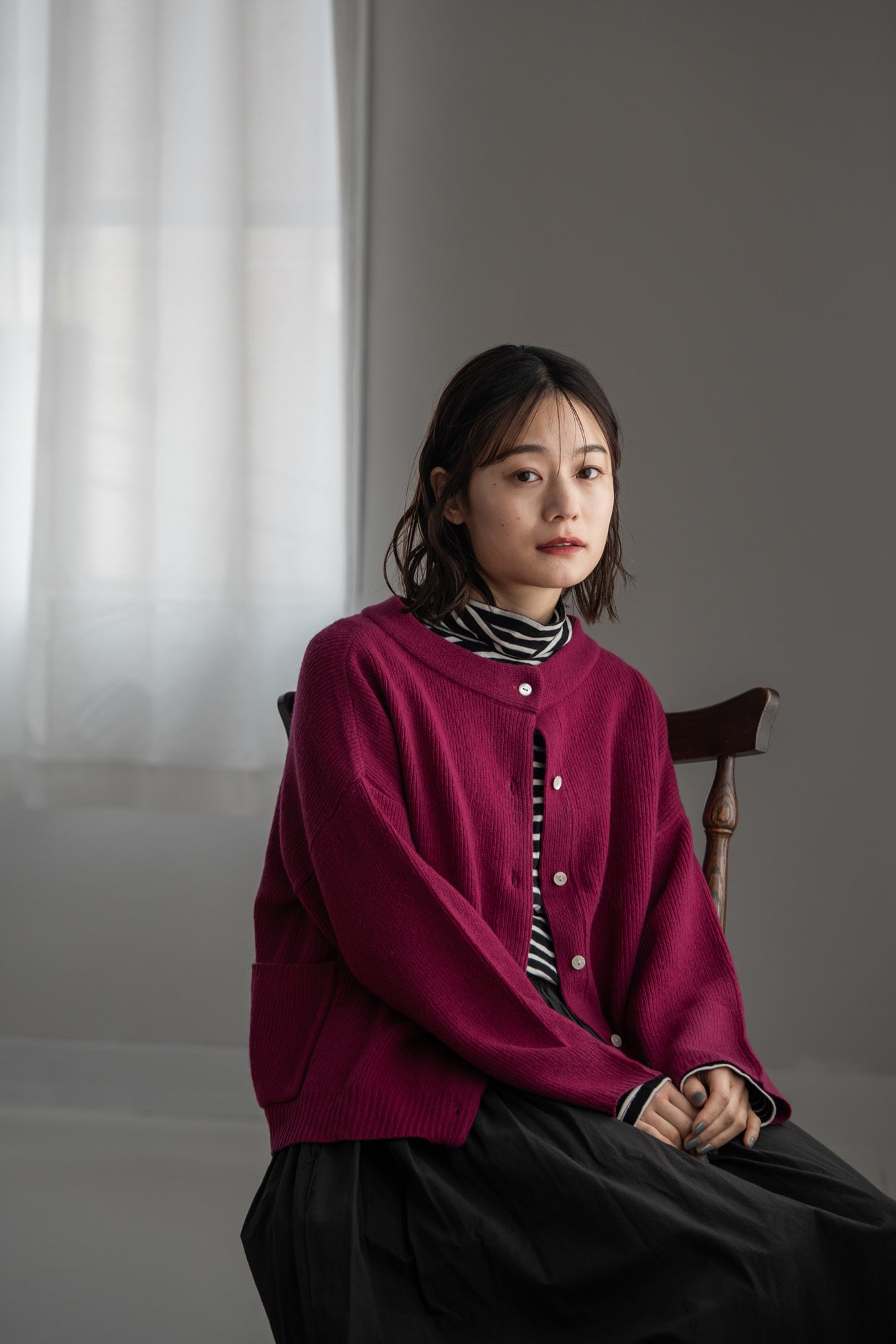 YARRA　イタリーメリノ2WAYカーディガン　YR-1542-231