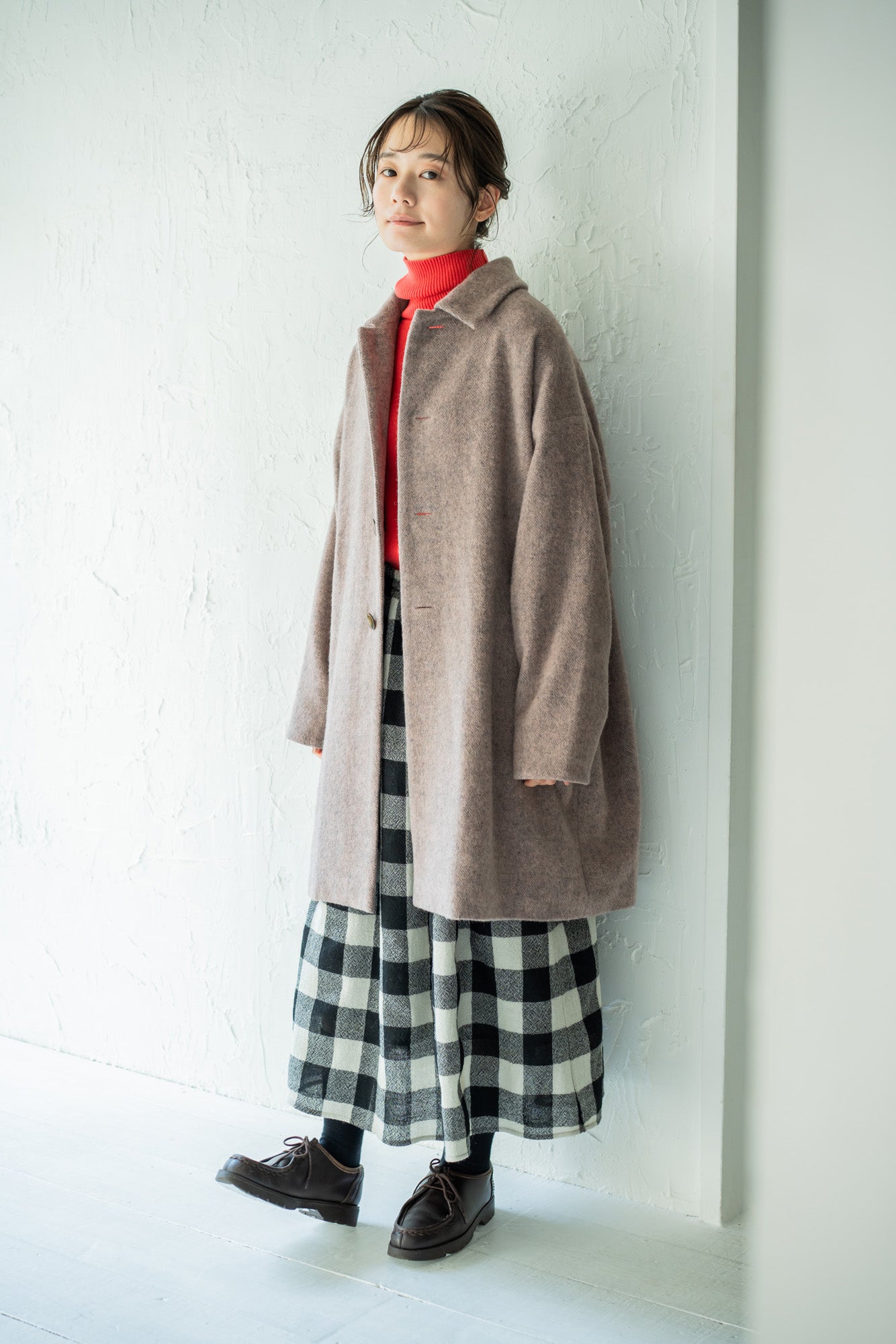YARRA　エコウールミドル丈コート　YR-1557-283