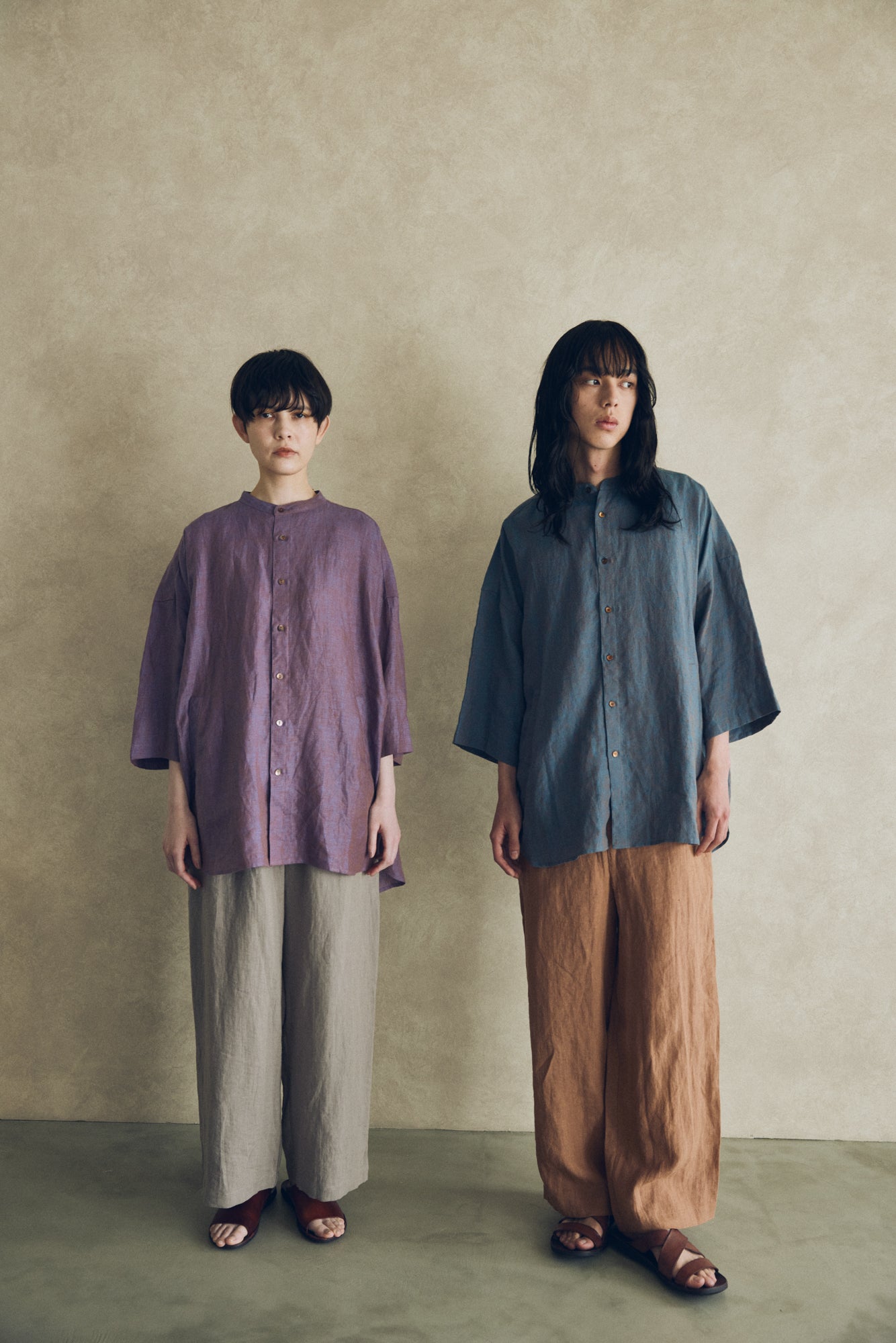 YARRA NEU　セミワイドイージーリネンパンツ　NU-5535-450