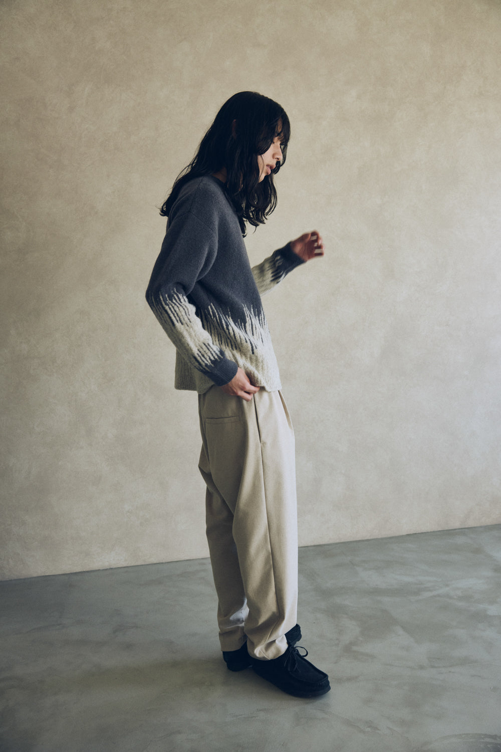 YARRA NEU　コンビJQDニットプルオーバー　NU-5552-421