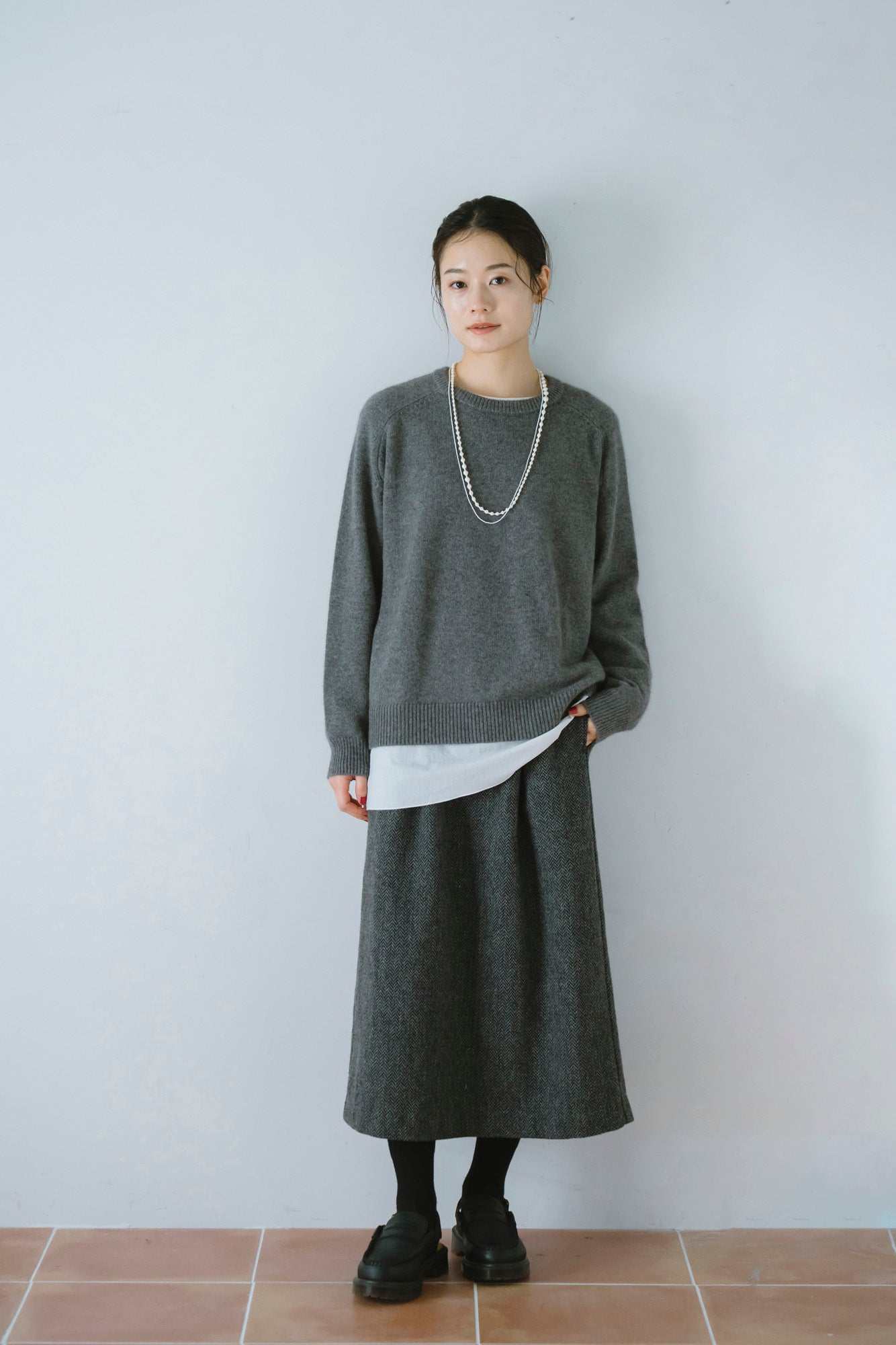 YARRA ポリウールセミタイトタックスカート YR-1556-260