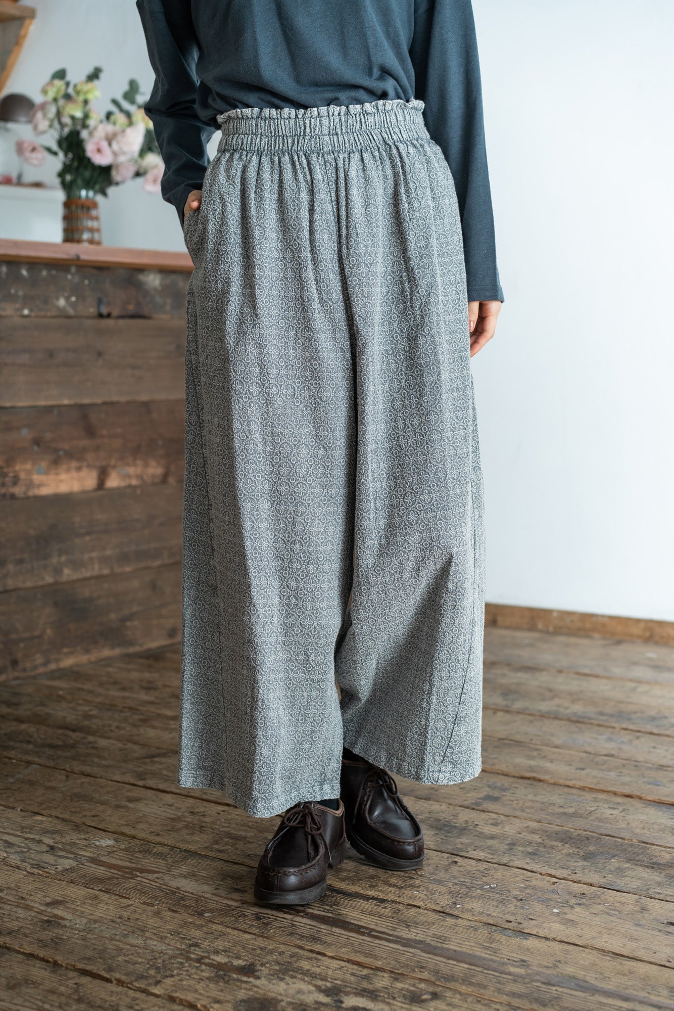 YARRA　INDIAエンザイム刺繍パンツ　YR-1515-235