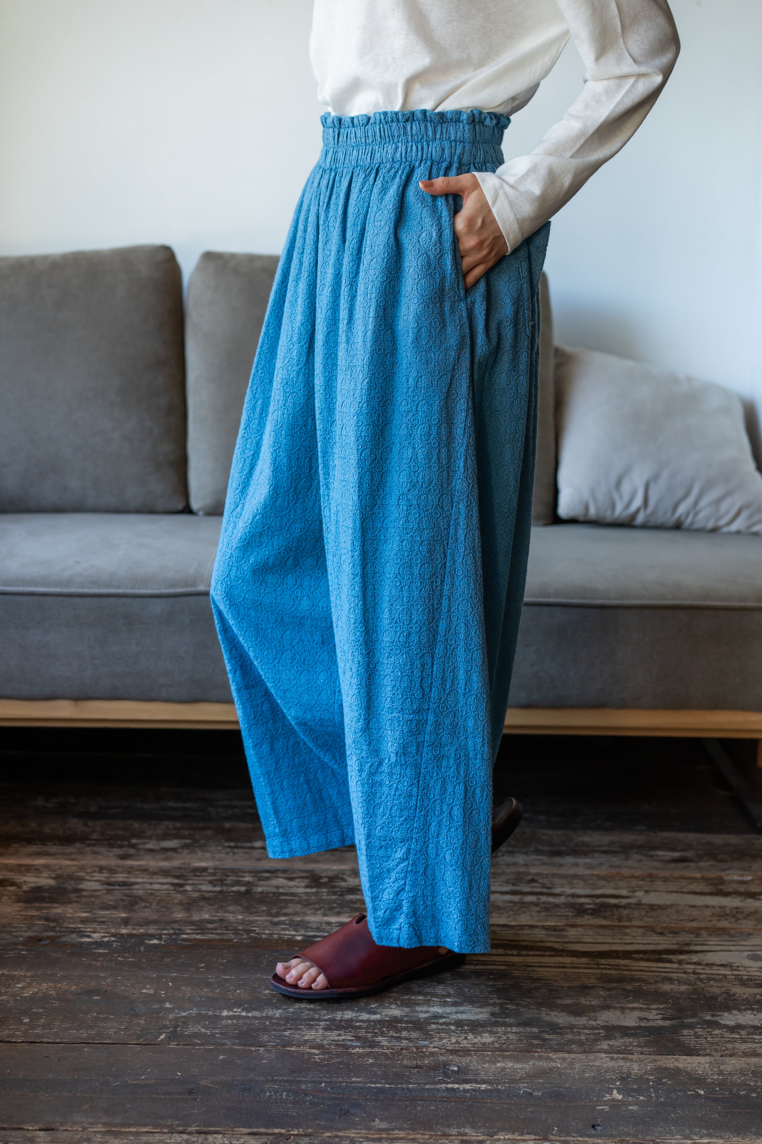 YARRA　INDIAエンザイム刺繍パンツ　YR-1515-235