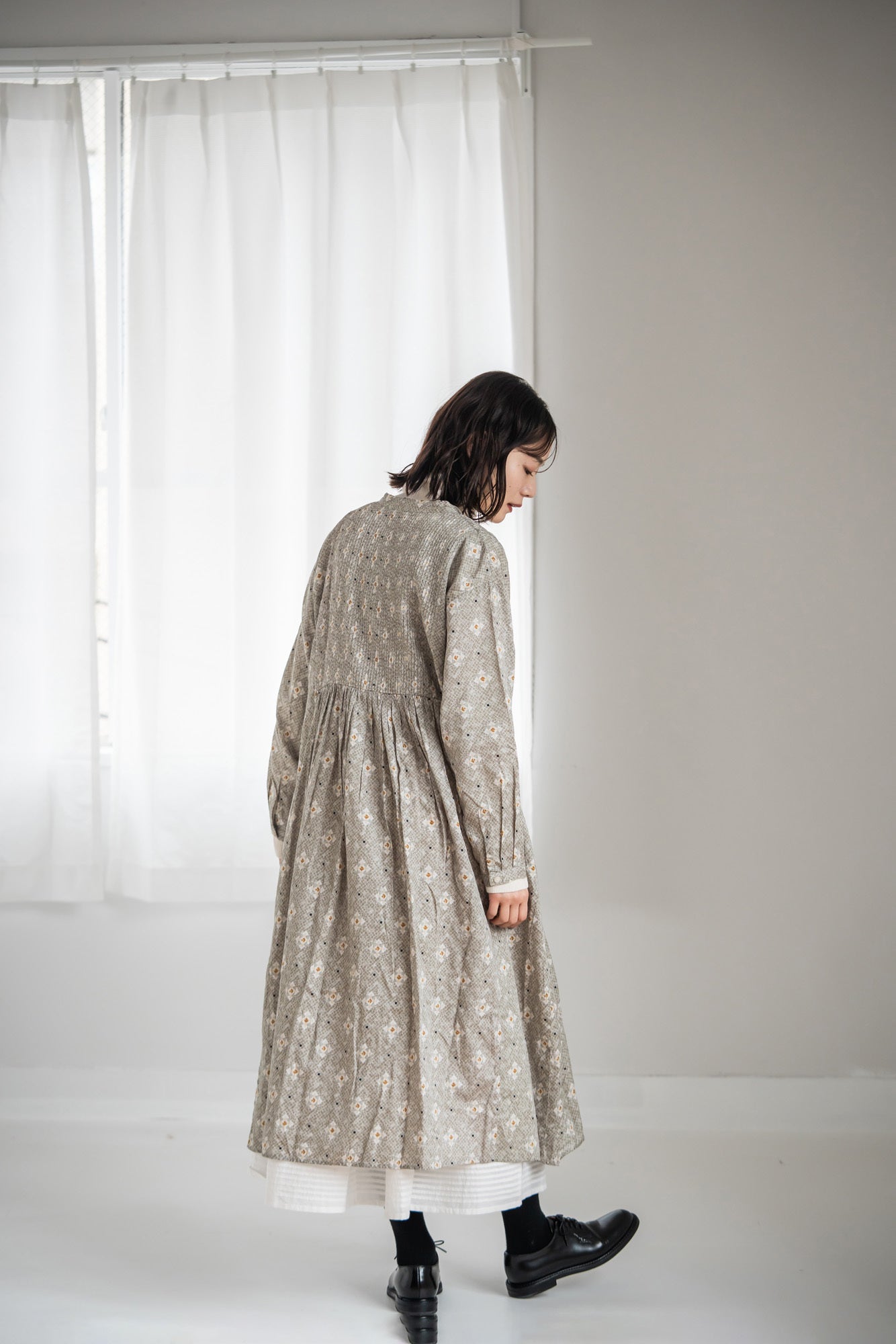 YARRA INDIAプリントピンタックワンピース YR-1544-212