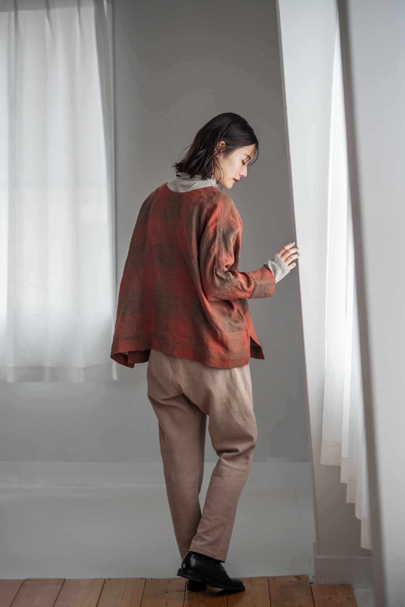 YARRA　リネン100ワイド２WAYブラウス　YR-1543-205