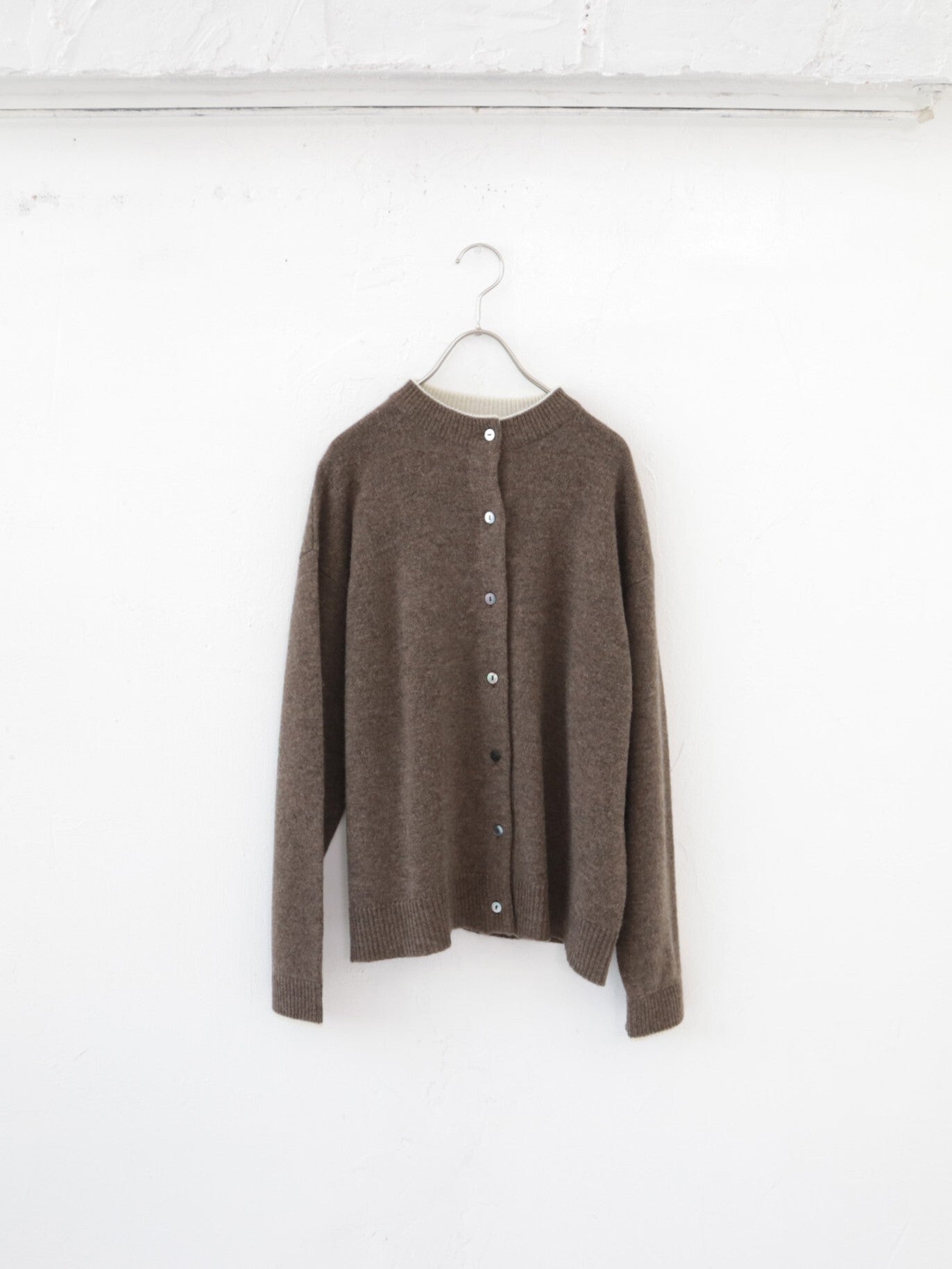 YARRA　ラムウール配色ニットカーディガン　YR-1552-273