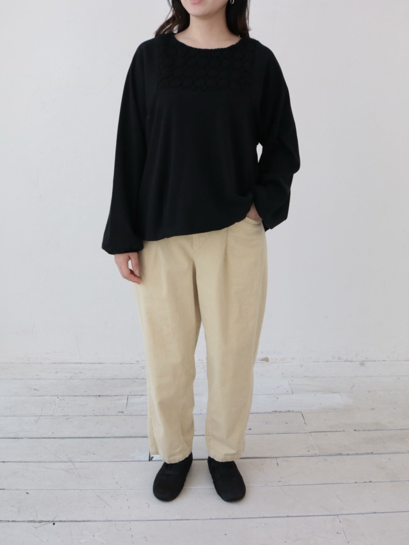 YARRA　パイルジャガード×コットンスムースプルオーバー　YR-1551-263