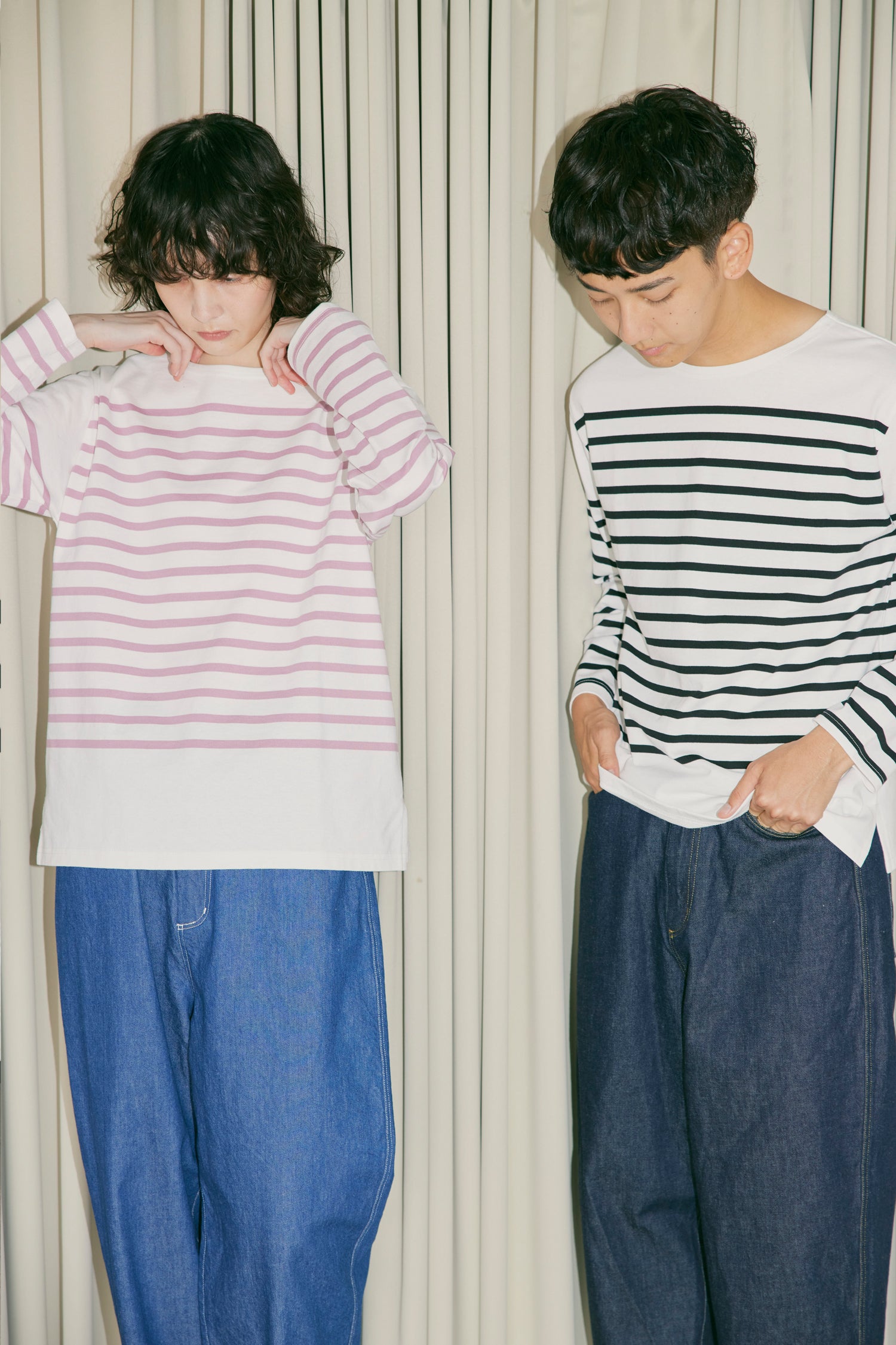 YARRA NEU　オーガニックコットンパネルボーダーカットソー　NU-5411-402