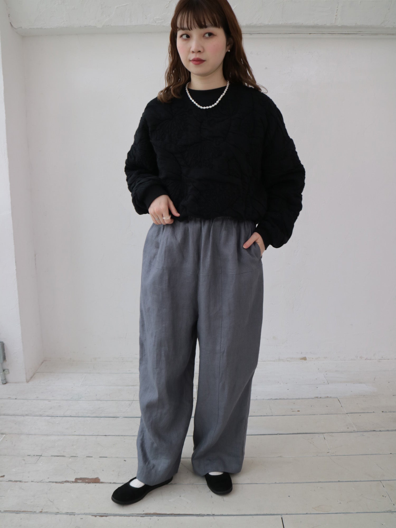 YARRA　リネン100デザインパンツ　YR-1545-216