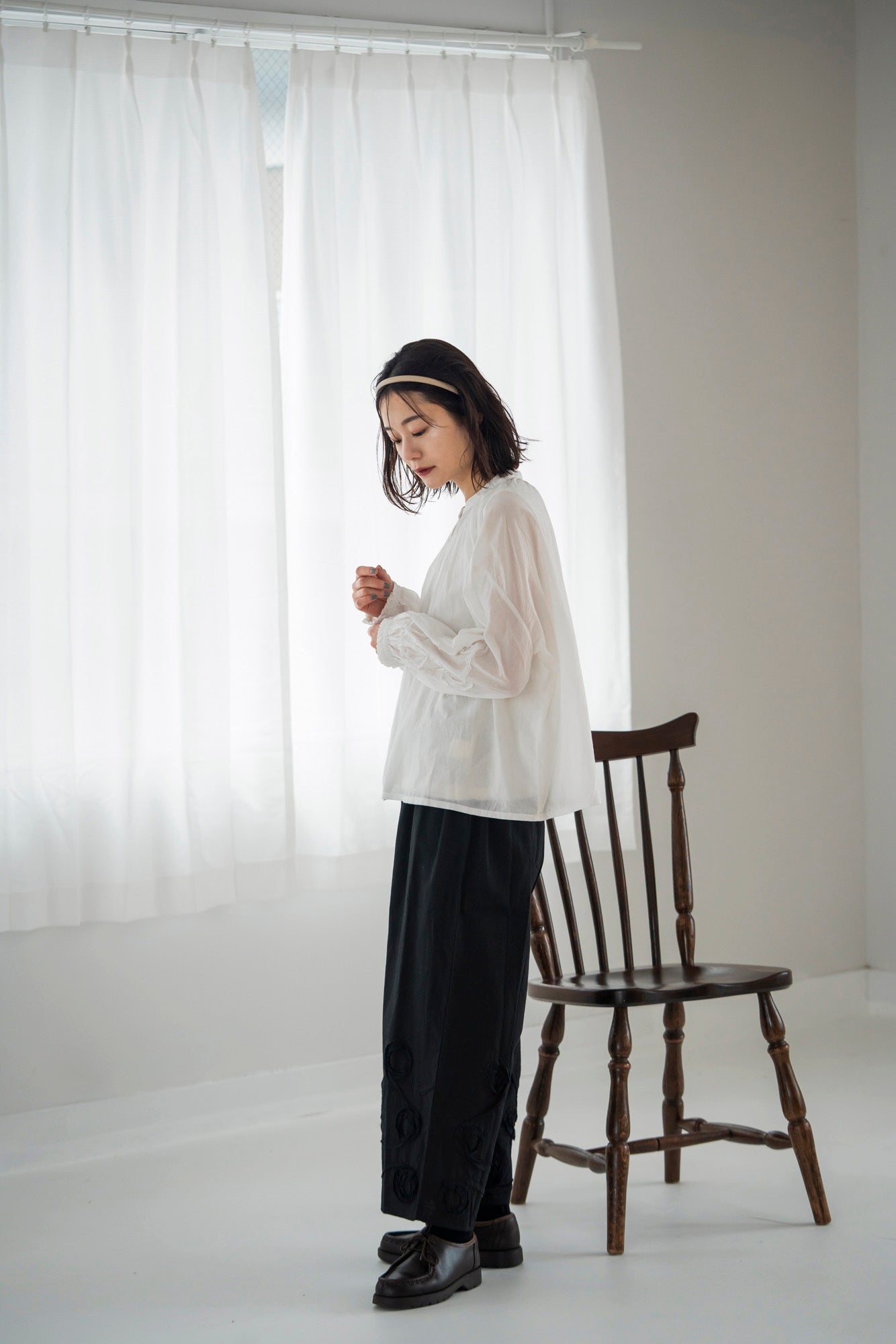 YARRA　INDIAドットテープ刺繍パンツ　YR-1545-209