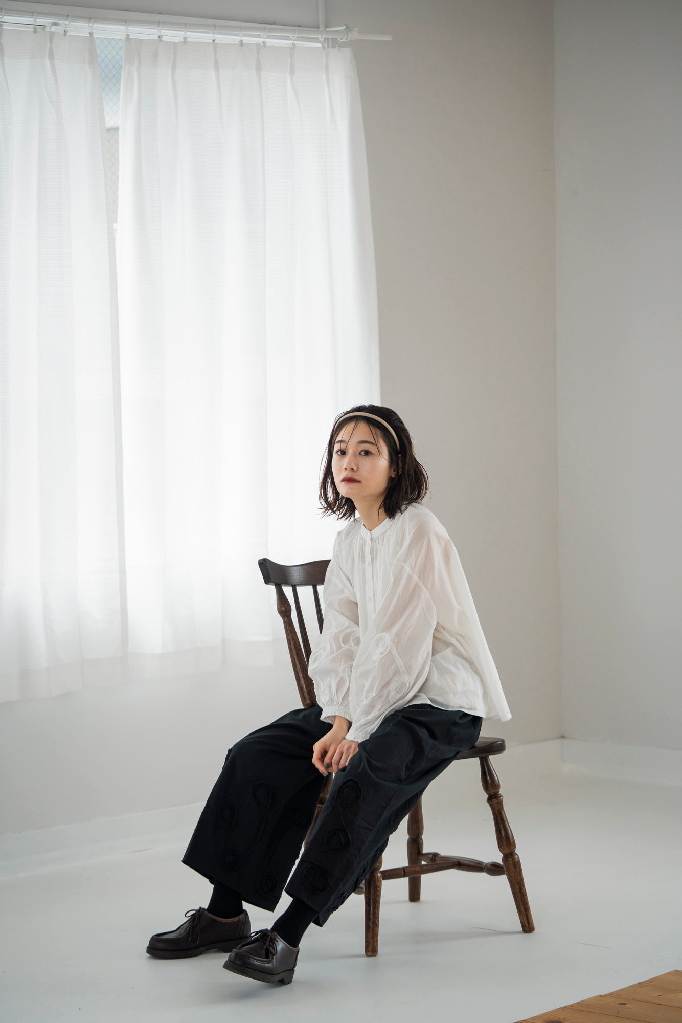 YARRA　INDIAドットテープ刺繍ブラウス　YR-1543-207