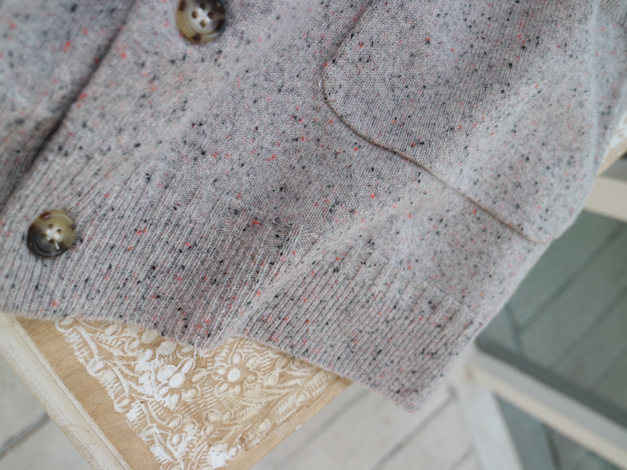 YARRA NEU　カラーネップメリノニットカーディガン　NU-5552-420