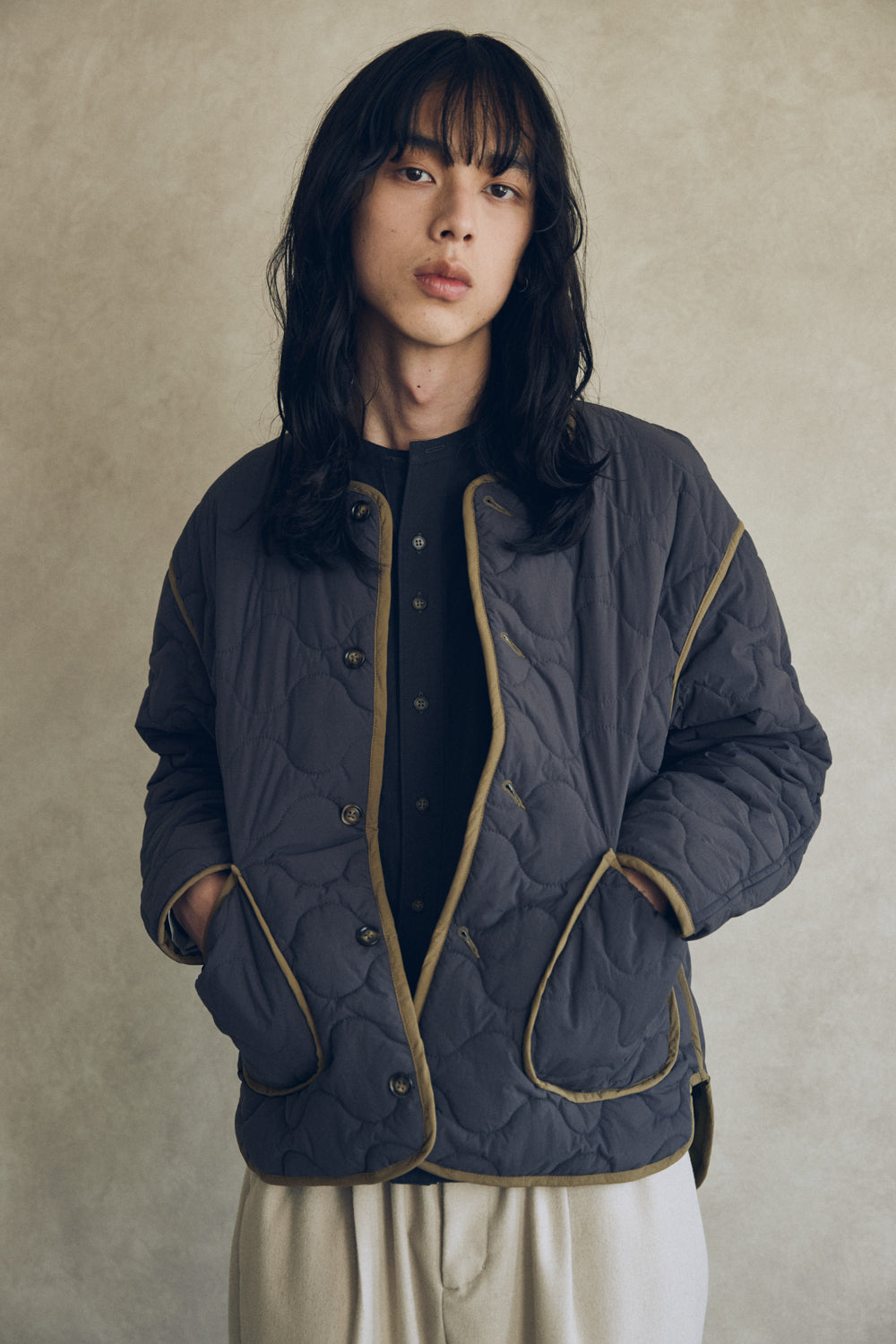 YARRA NEU　sorona中綿配色キルティングジャンパー　NU-5557-427