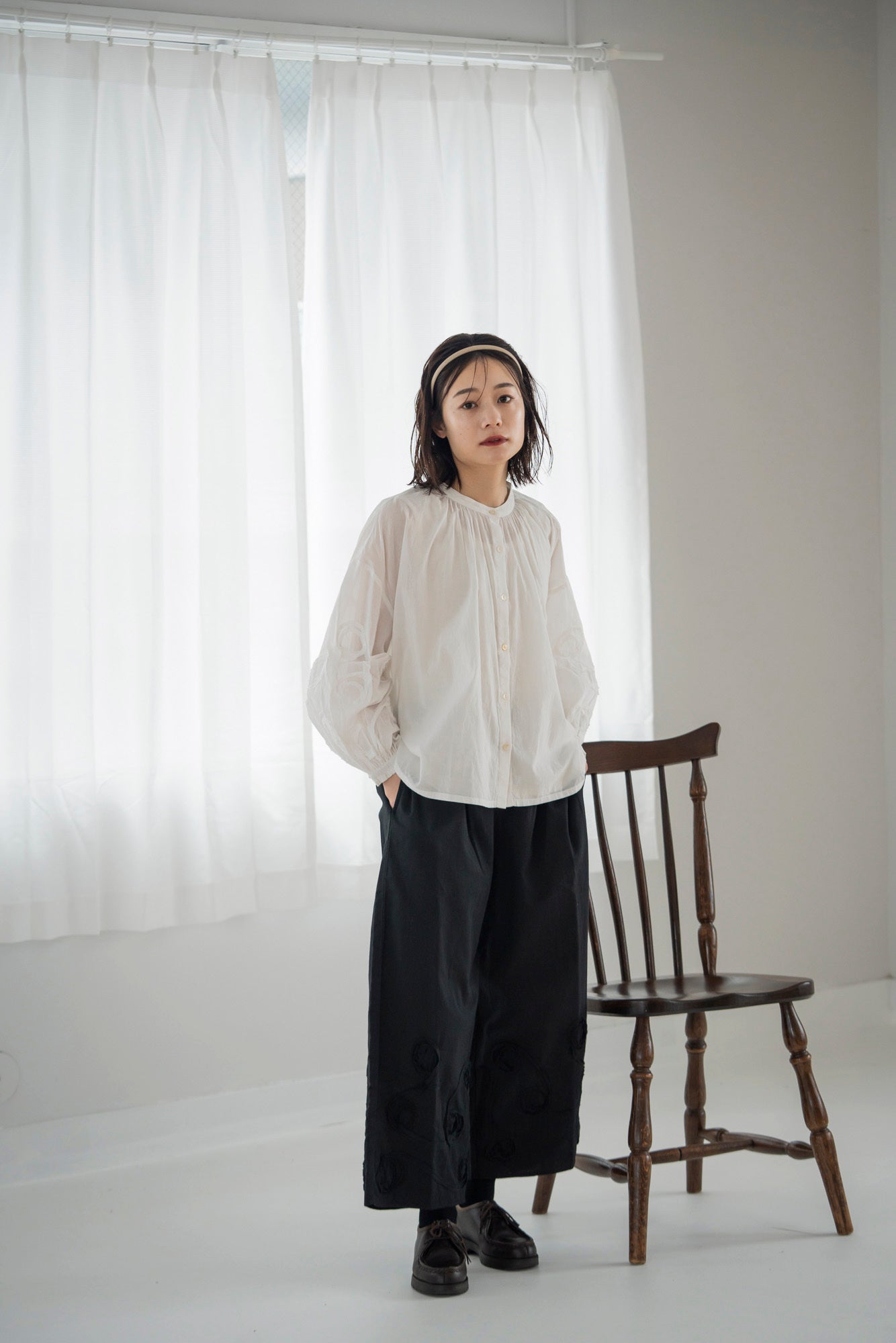 YARRA　INDIAドットテープ刺繍パンツ　YR-1545-209